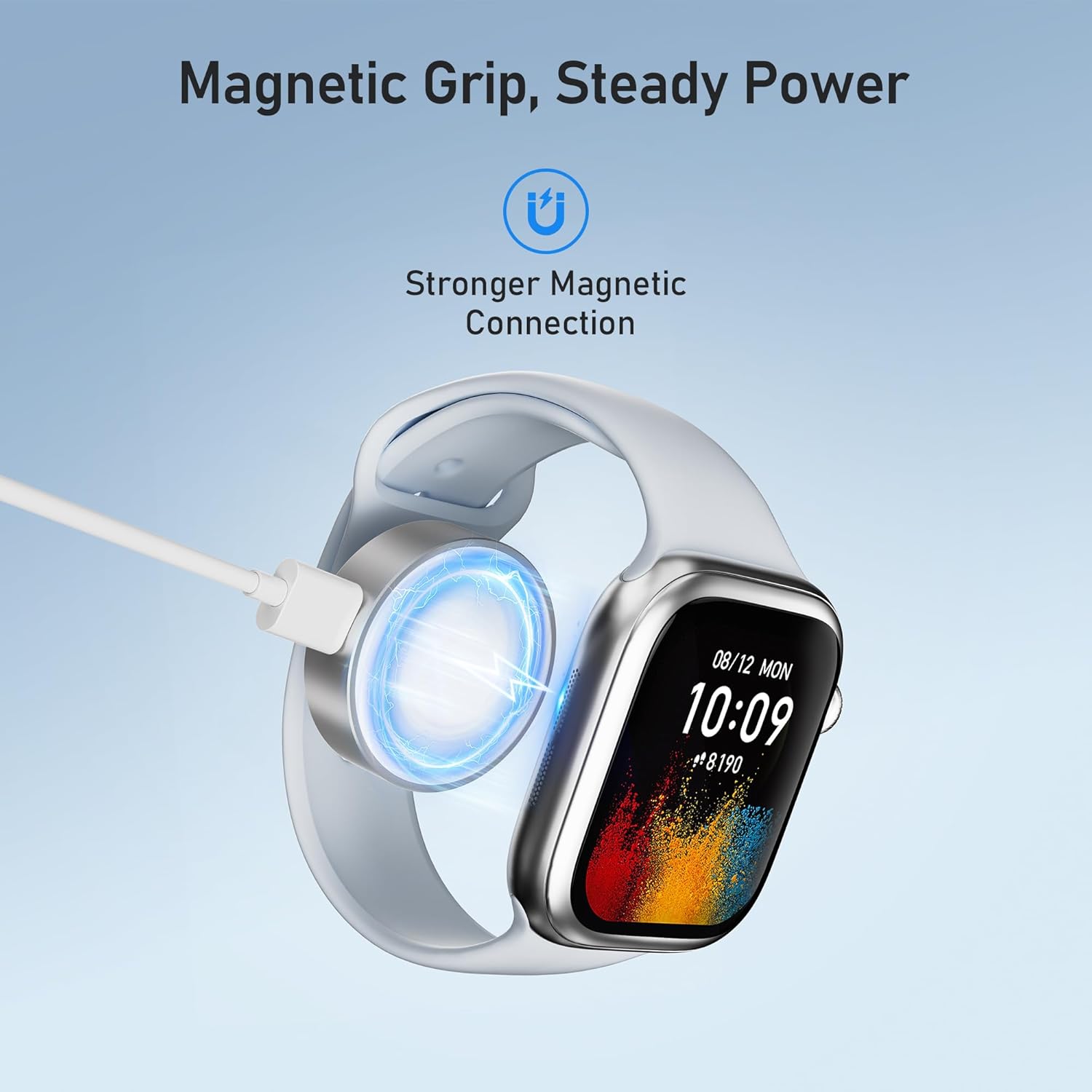 Detalle de Elebase for Apple Watch 11 Charger (5W) – USB-C magnetic wireless charging adapter