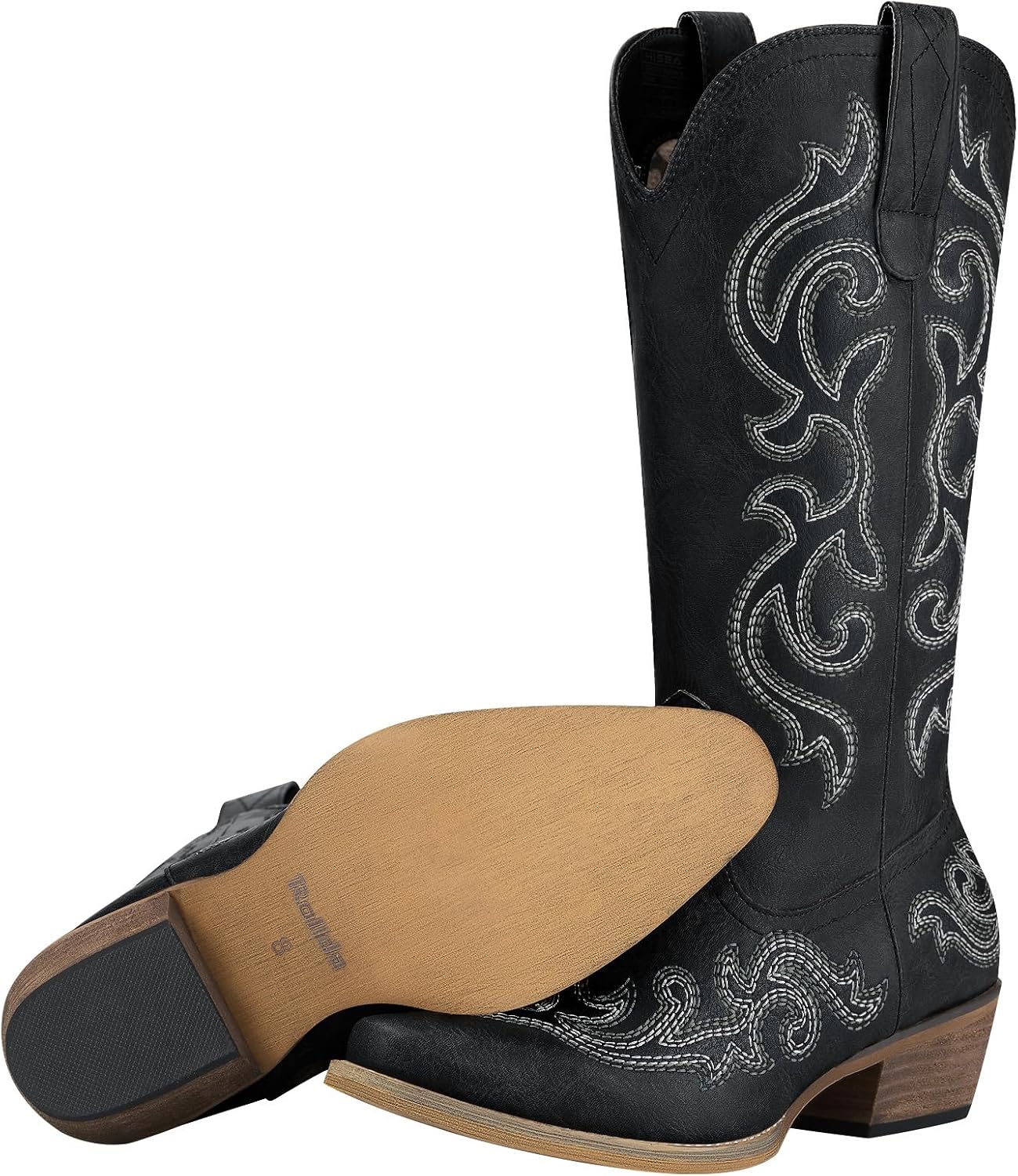 Detalle 2 de HISEA Rollda NZX04WCP-FBA Women's Western Boots with Floral Embroidery