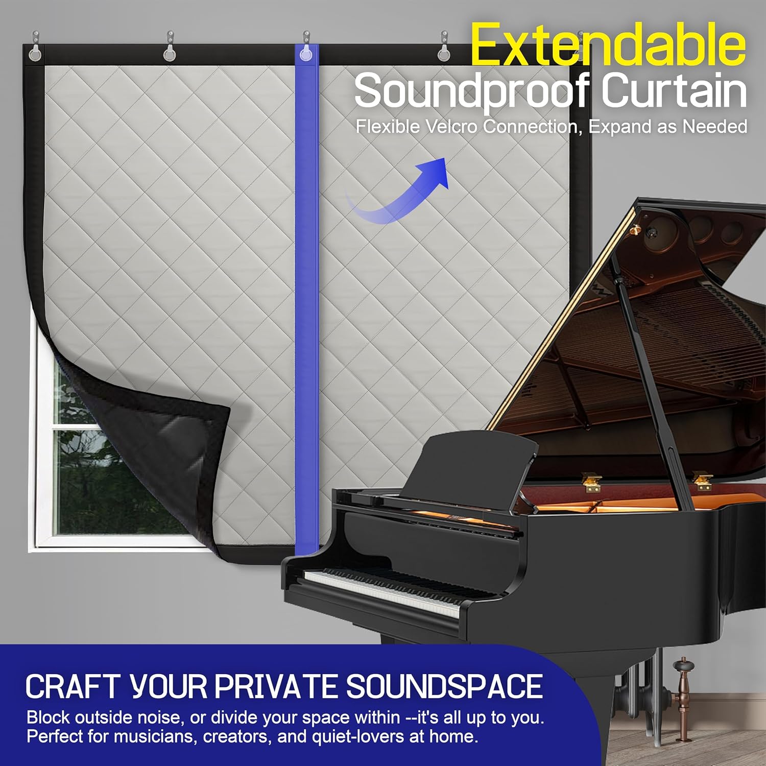 Thumbnail 2 de Soundproof Acoustic Curtain 70.9 x 39.4 in