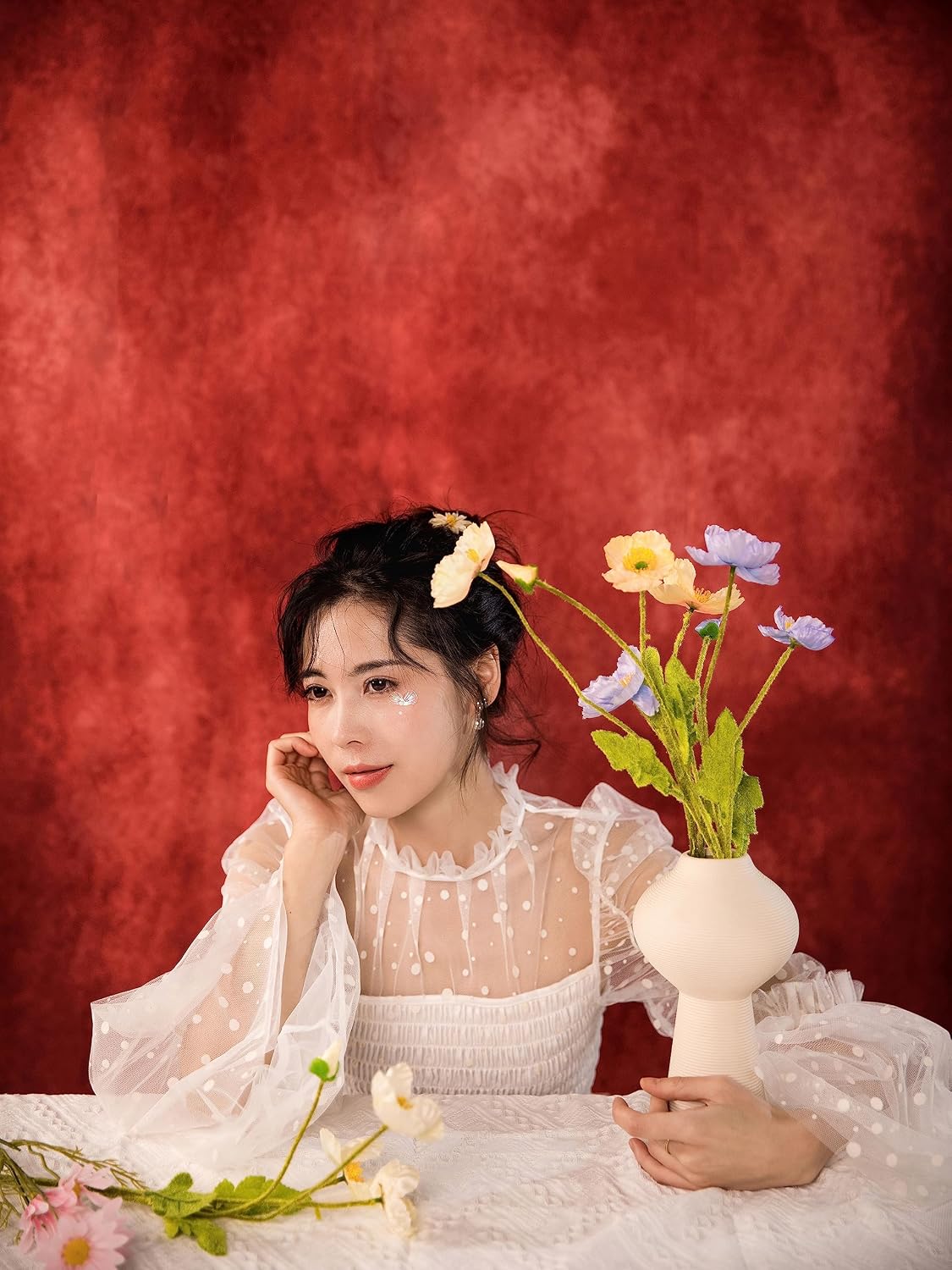 Thumbnail 6 de Kate Backdrops 1.5x2.2m Classic Red Texture Christmas Backdrop for Portraits