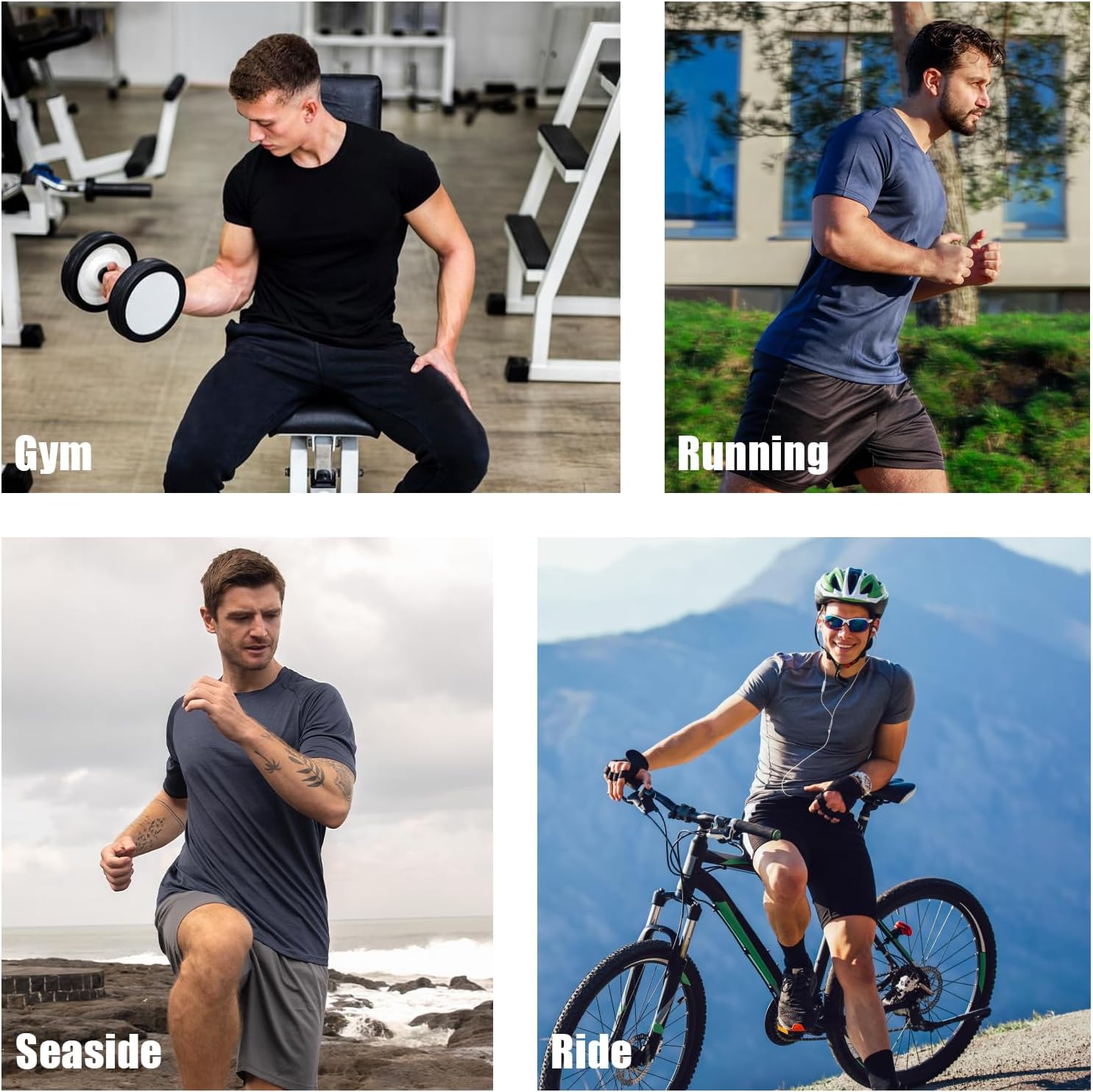 Thumbnail 1 de LUWELL PRO 3 Pack Men’s Quick-Dry Running T-Shirts (Gym & Workout Tops)