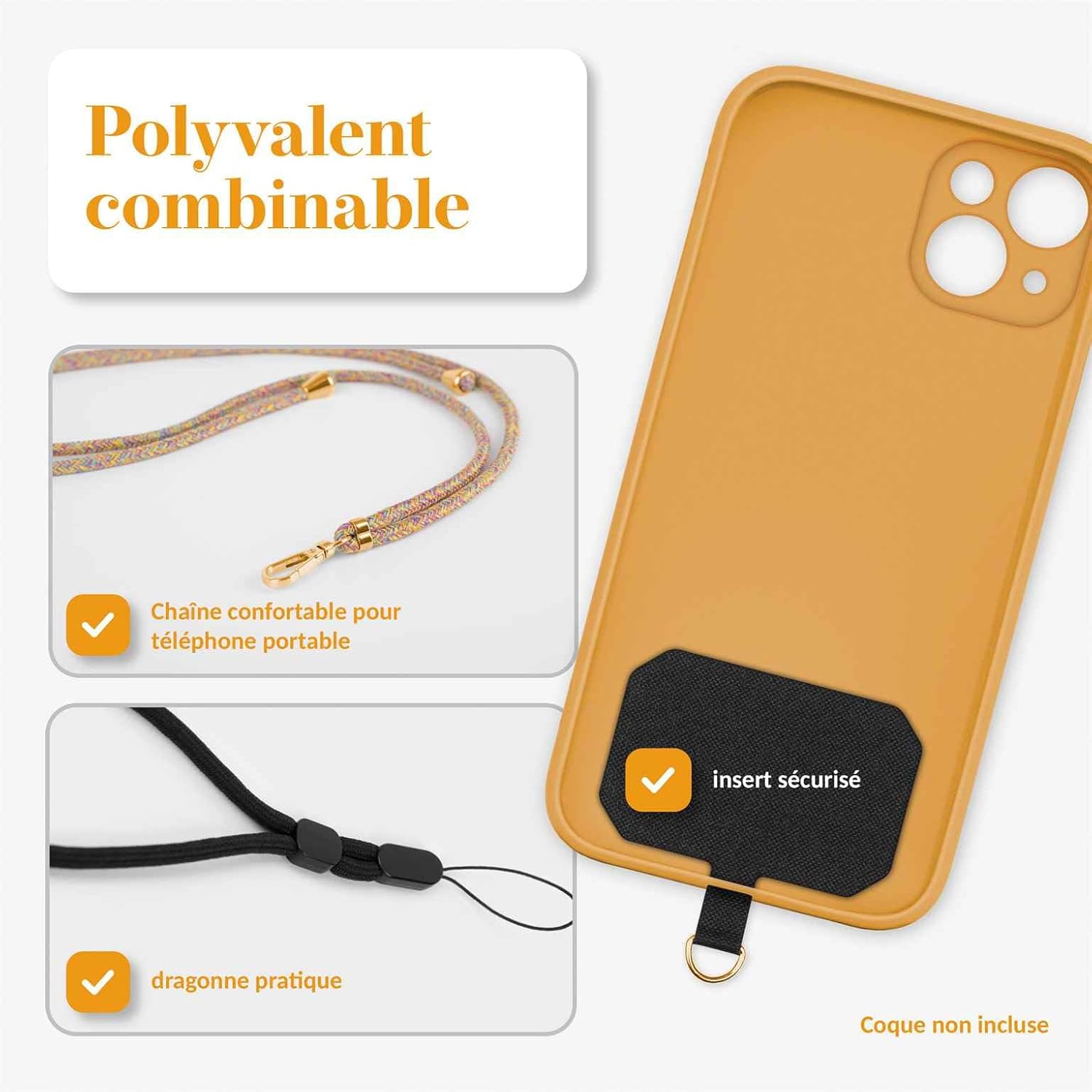 Thumbnail 2 de moex Unleash: Cordon pour Xiaomi 14T Pro avec mousqueton amovible et coussinet pour coque