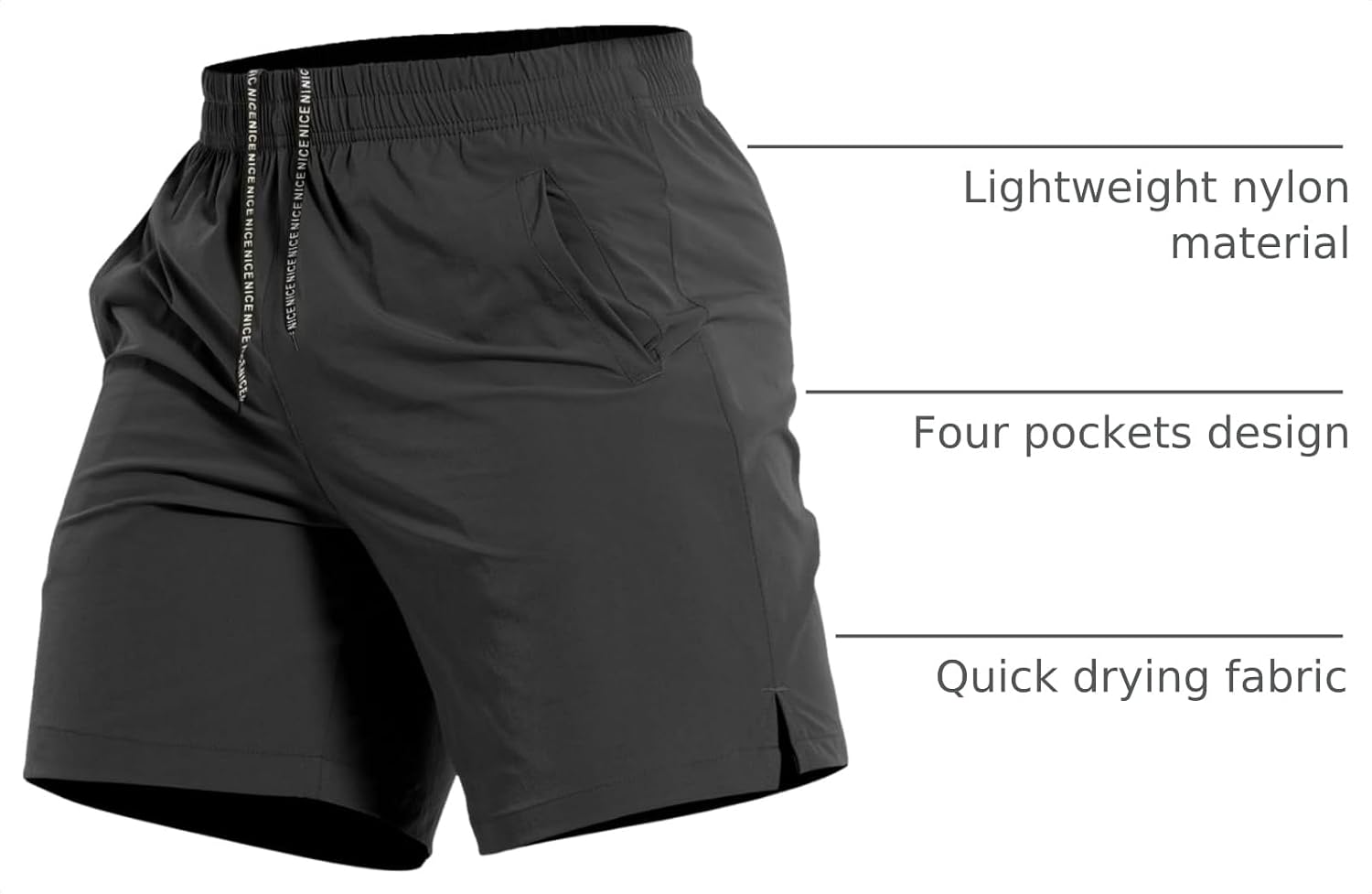 Detalle de CANGHPGIN Men's 7/5 Inch Quick-Dry Athletic Shorts with Pockets