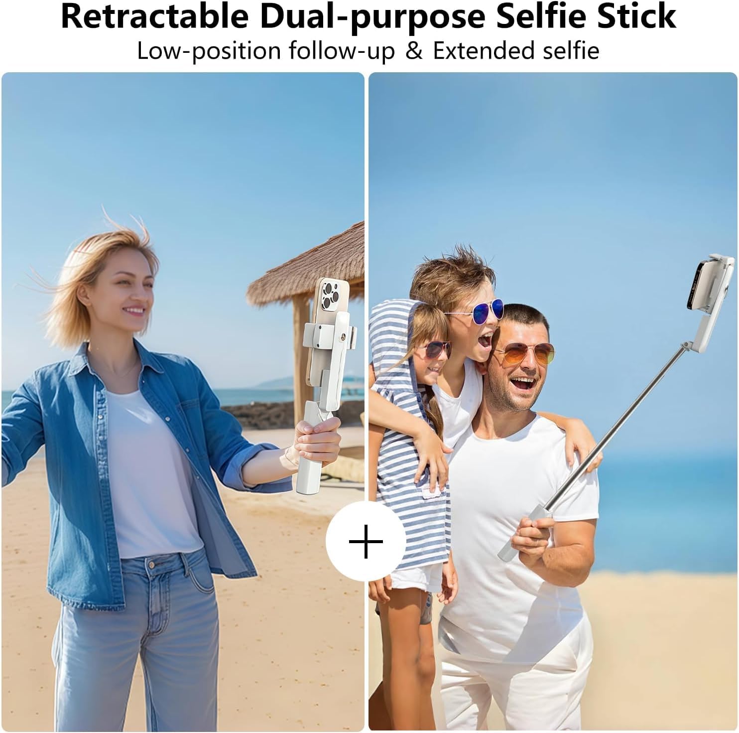 Thumbnail 2 de yAyusi Extendable Mini Selfie Stick for iPhone (Pocket Size with Remote, White)