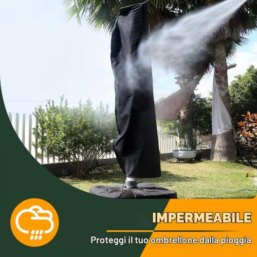 Thumbnail 4 de Enzeno Coperture per ombrelloni da giardino – Custodia impermeabile per ombrellone grande 3–4 m, nero