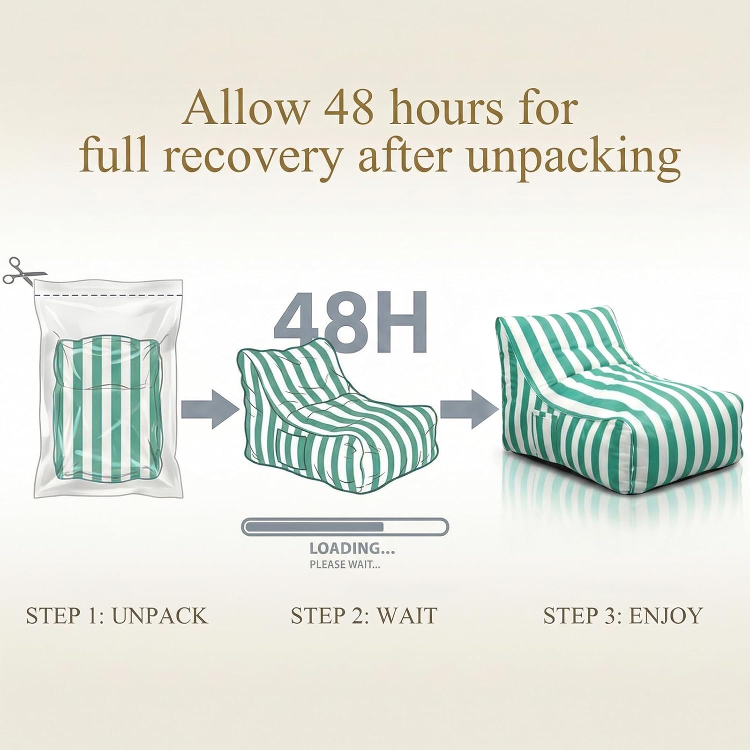 Detalle 2 de LANMOUNTAIN Bean Bag Chair with Memory Foam