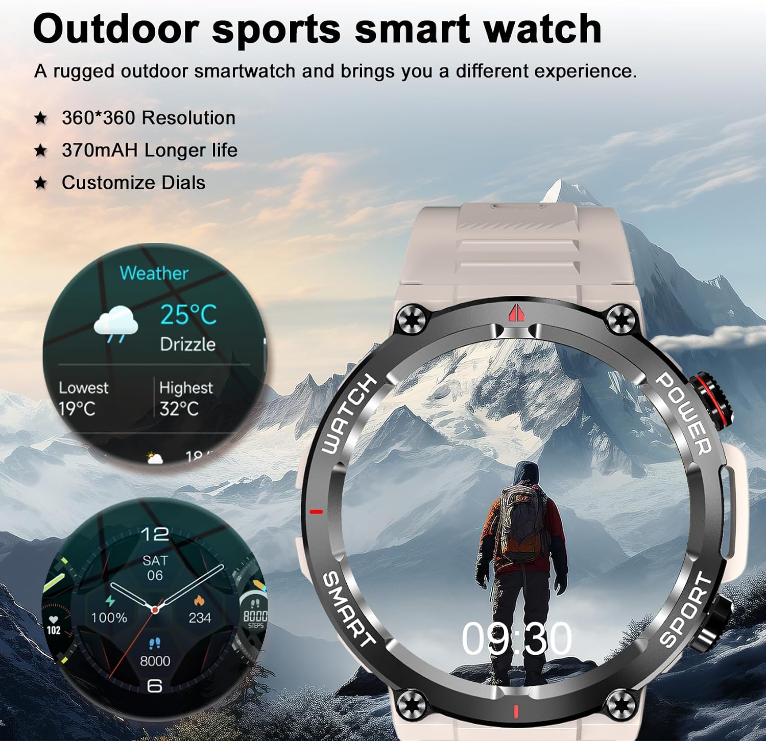 Detalle 2 de Blackview W50 Smartwatch Uomo e Donna: Orologio Intelligente Fitness con Chiamate Bluetooth e 100 Modalità Sportive