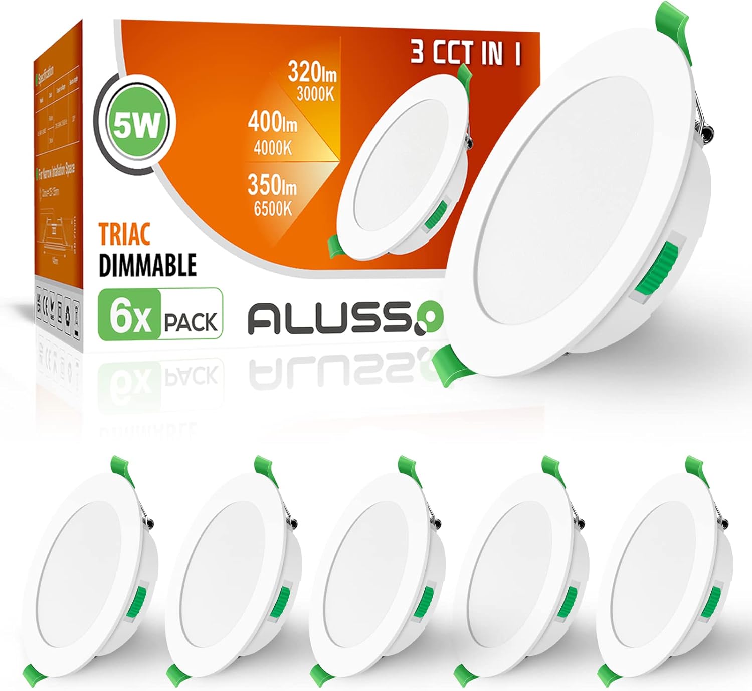 Detalle de ALUSSO Ultra Slim 5W LED Downlights 6 Pack