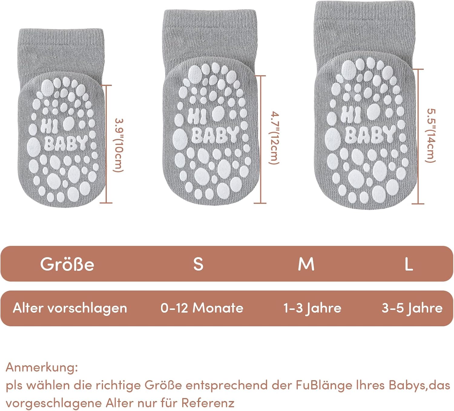 Thumbnail 5 de SockWaddles calzini antiscivolo per bambini: 5 paia in cotone traspirante