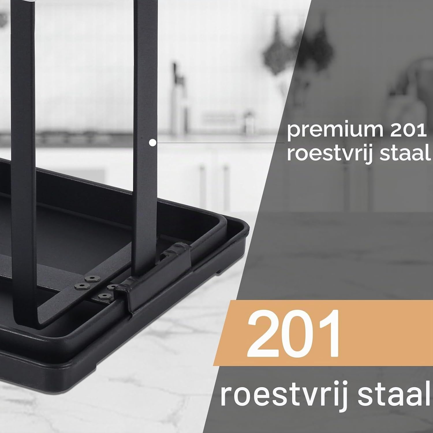 Detalle 2 de DUNSOO DS0001 metalen flessen- en bekerhouder voor 6 flessen