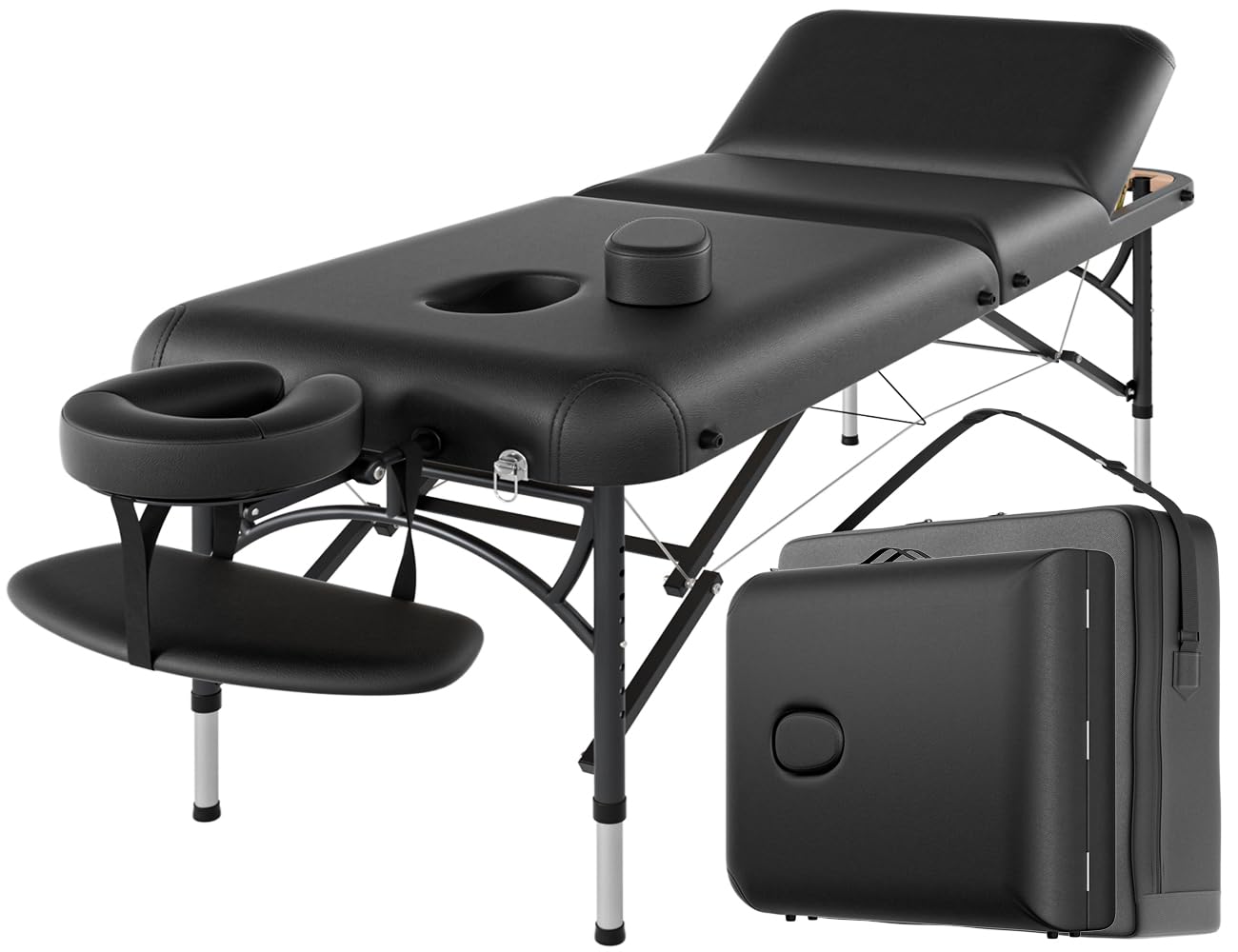 CLORIS 84" Professional Massage Table (Portable, 3-Section) — Height Adjustable with Carrying Bag