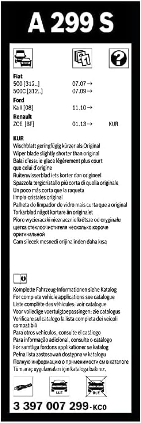 Thumbnail 2 de Bosch Aerotwin A299S – Jeu de 2 balais d’essuie-glace avant, adaptateur pré-assemblé (600 mm / 340 mm)
