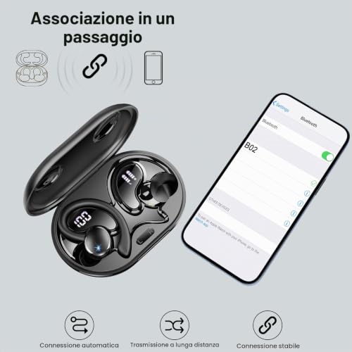 Thumbnail 3 de Matast 2026 Cuffie Bluetooth 5.4 Sport: auricolari in-ear impermeabili con 50 h di autonomia, 6D Bass e 4 microfoni ENC