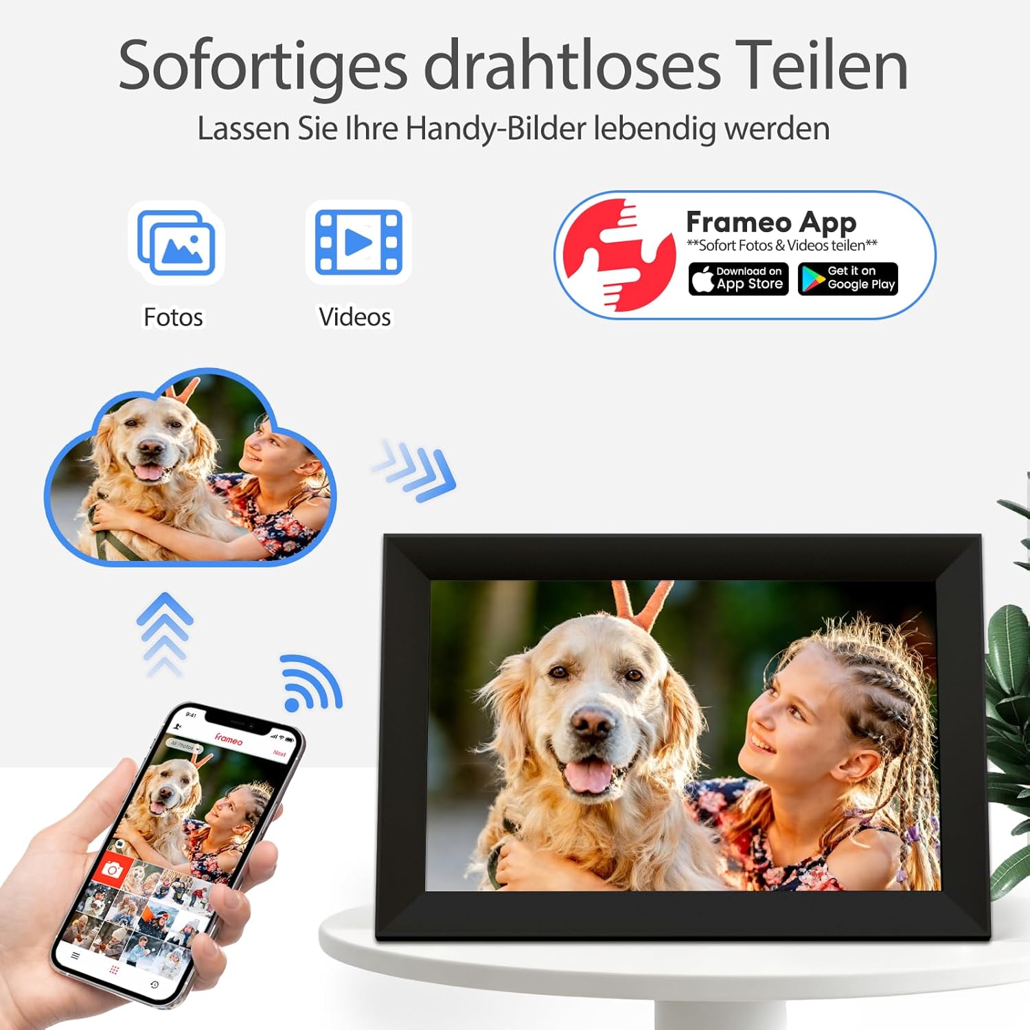 Thumbnail 1 de Frameo Digitaler Bilderrahmen WLAN 10,1 Zoll (1280×800, IPS Touch) mit 32 GB