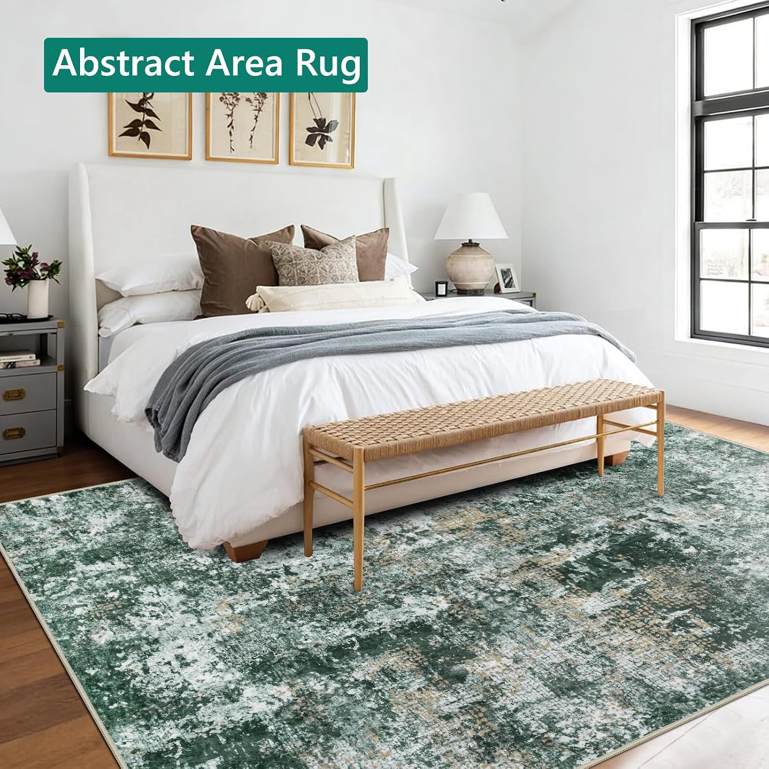 Thumbnail 5 de Capslpad Green Abstract Area Rug 160x230cm