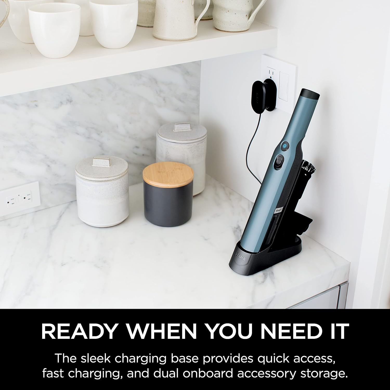 Detalle 2 de Shark WV201BLBRN WandVac Cordless Hand Vac (1.4 lbs) with Charging Dock in Cove Blue