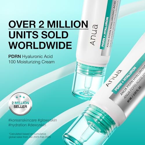 Detalle de ANUA PDRN Hyaluronic Acid 100 Moisturizing Cream, 60ml – leichte Feuchtigkeit mit LachspDNA