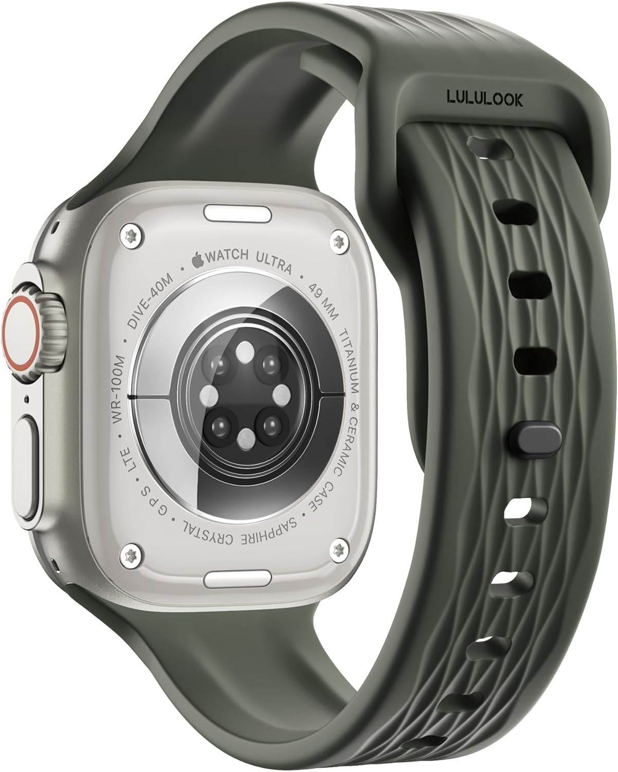 Detalle de LULULOOK Sport Strap for Apple Watch (FKM, 42–49mm) – Breathable, Durable Replacement Band