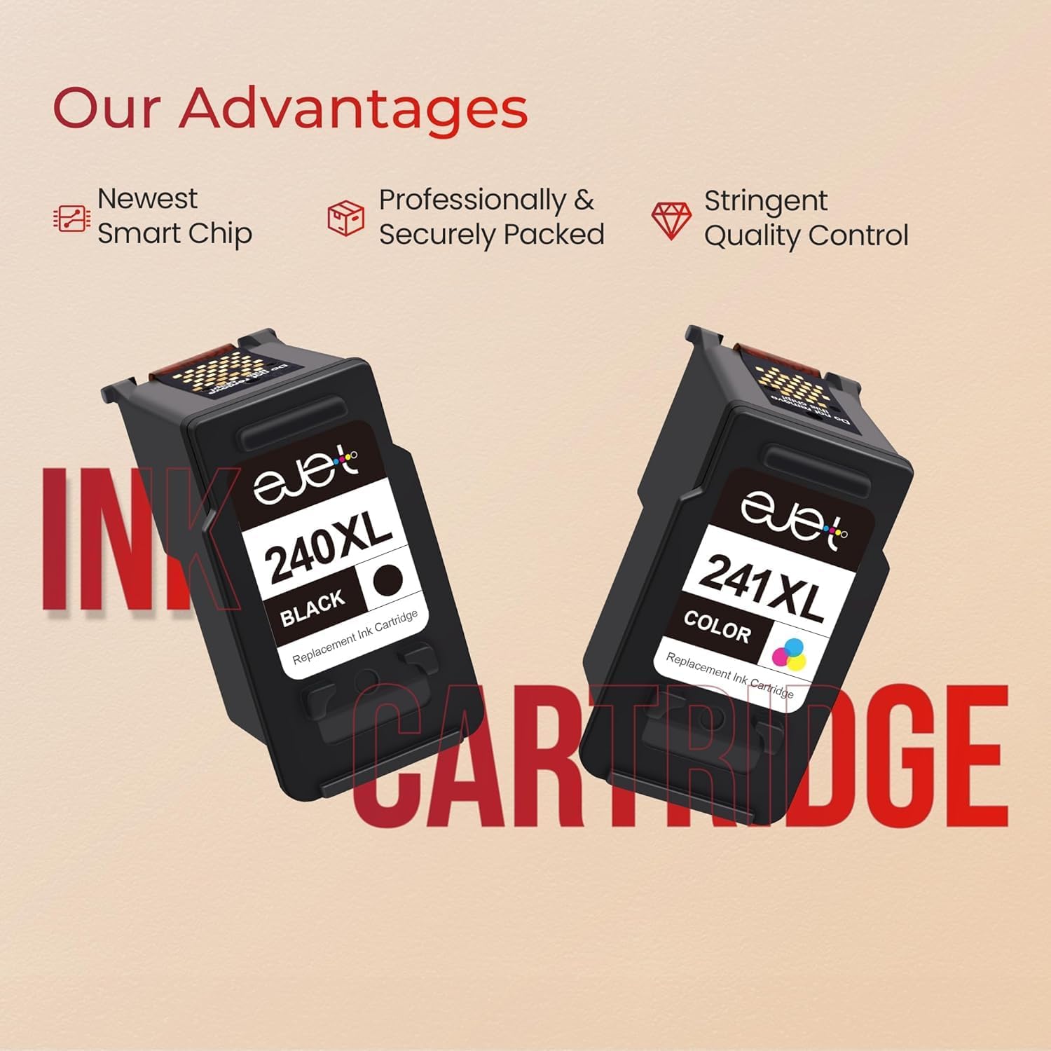 Detalle 2 de ejet PG-240XL/CL-241XL Remanufactured Ink Cartridge Combo, Black and Tri-Color