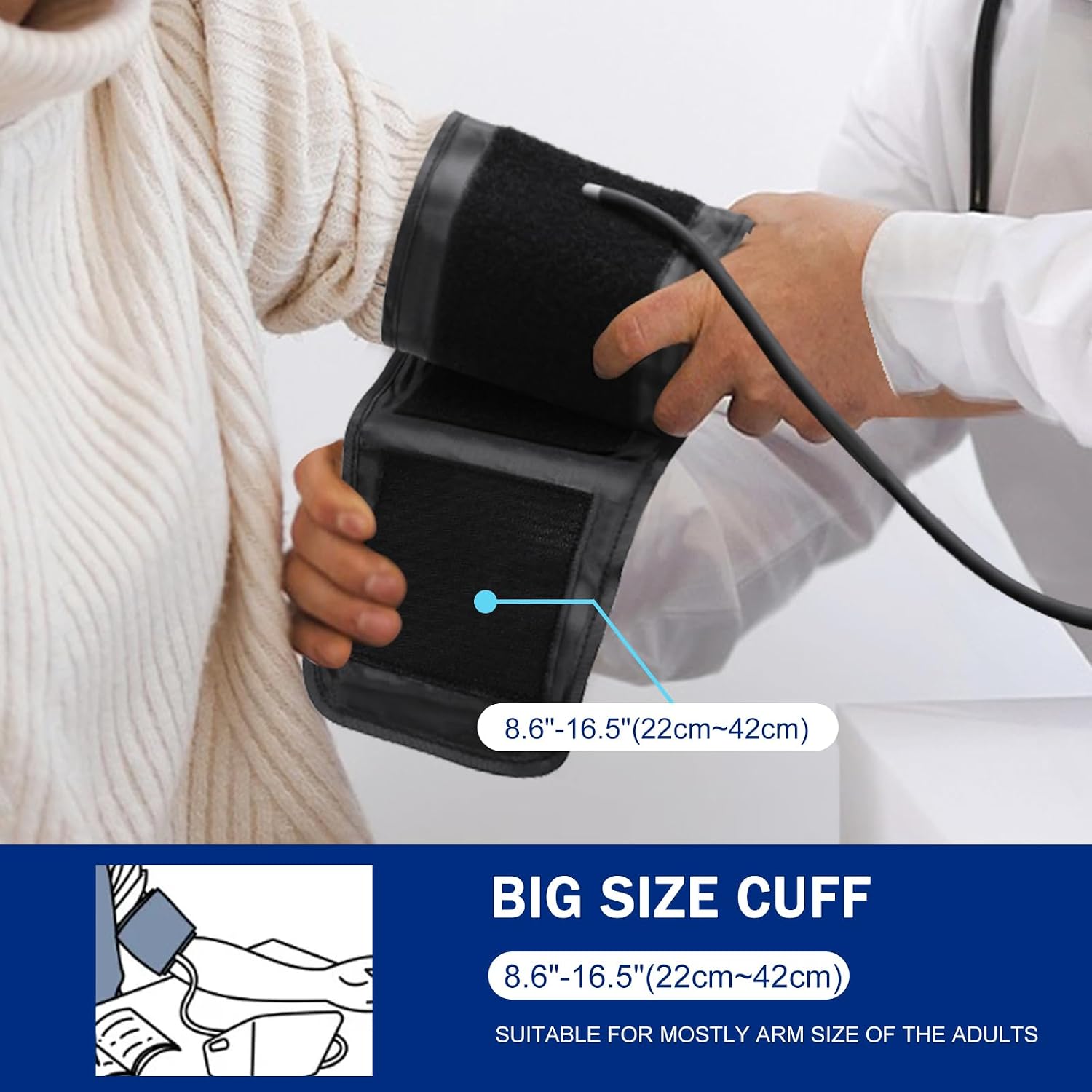 Detalle 2 de Estabien Automatic Upper Arm Blood Pressure Monitor with LED Display and Adjustable Cuff