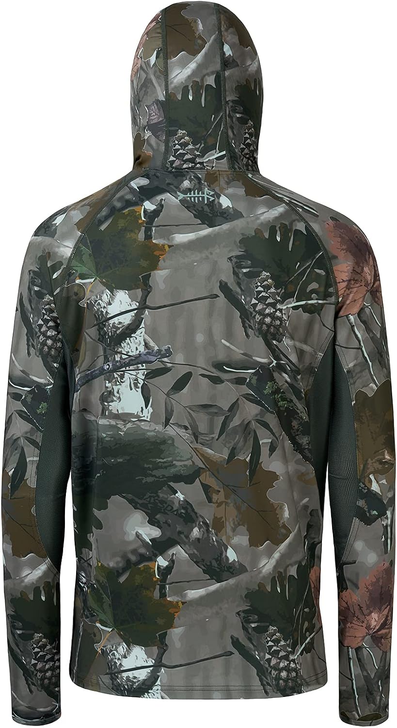 Thumbnail 2 de BASSDASH Men's UPF 50+ Camo Hunting Hoodie with Built-In Neck Gaiter