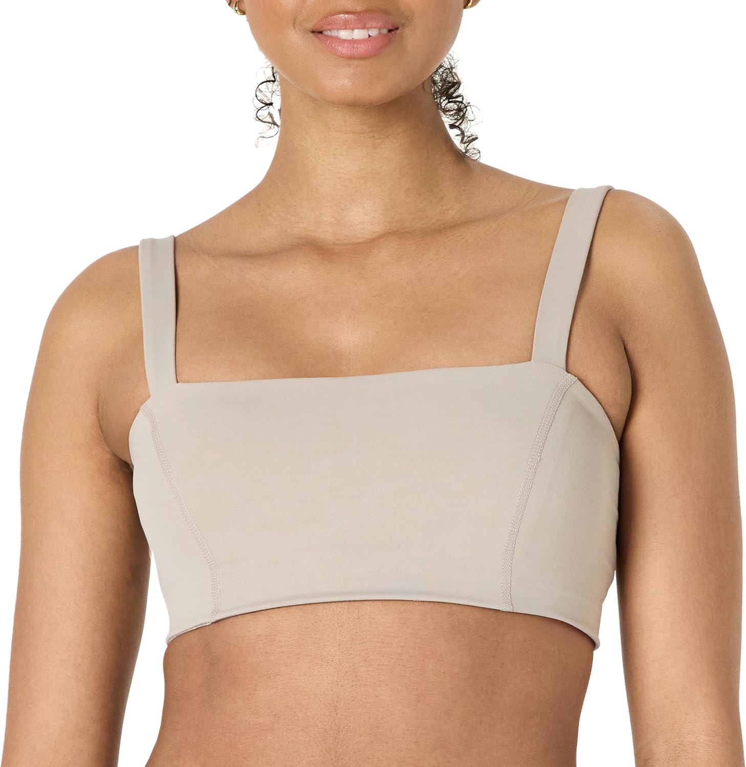 Detalle de Amazon Essentials Damen Active FormFlex Buttery Soft Bandeau-Sport-BH mit verstellbaren Trägern (A–C) – leichter Halt