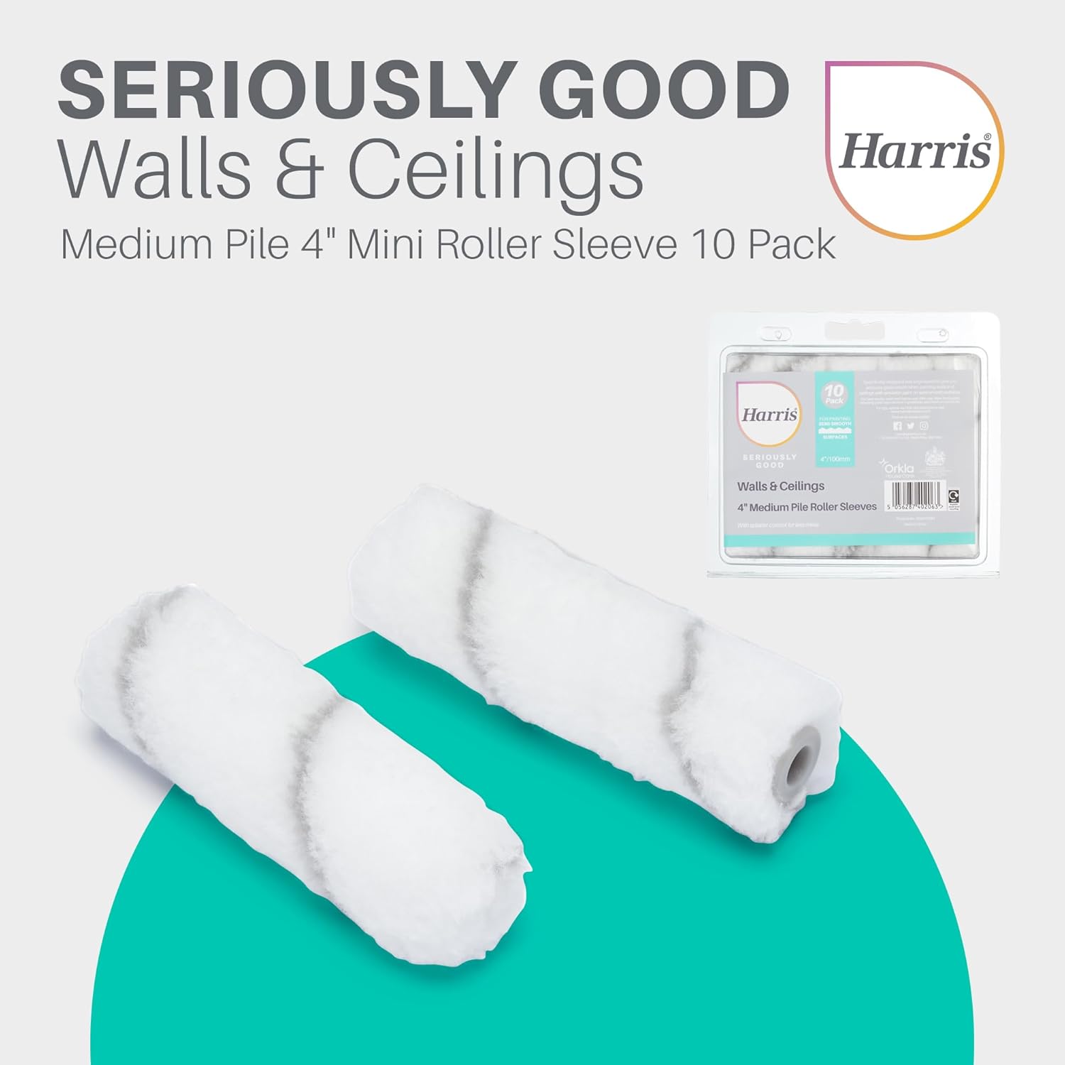 Thumbnail 1 de Harris Seriously Good Walls & Ceilings 4in Mini Roller Sleeve 10 Pack (102012203)