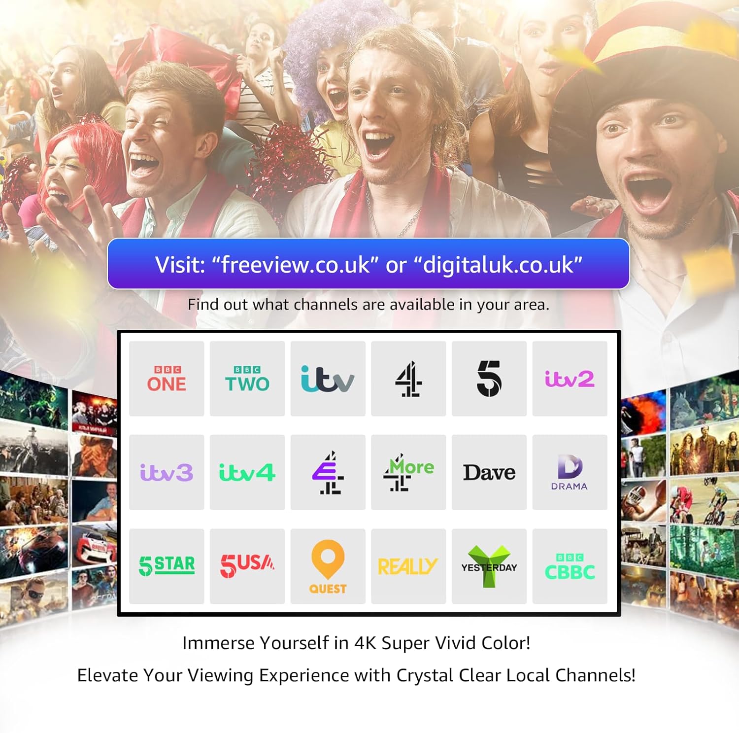 Thumbnail 2 de AtomDream Tech Indoor TV Aerial with Magnetic Base (Digital, 4K/1080P) + 5m Coaxial Cable