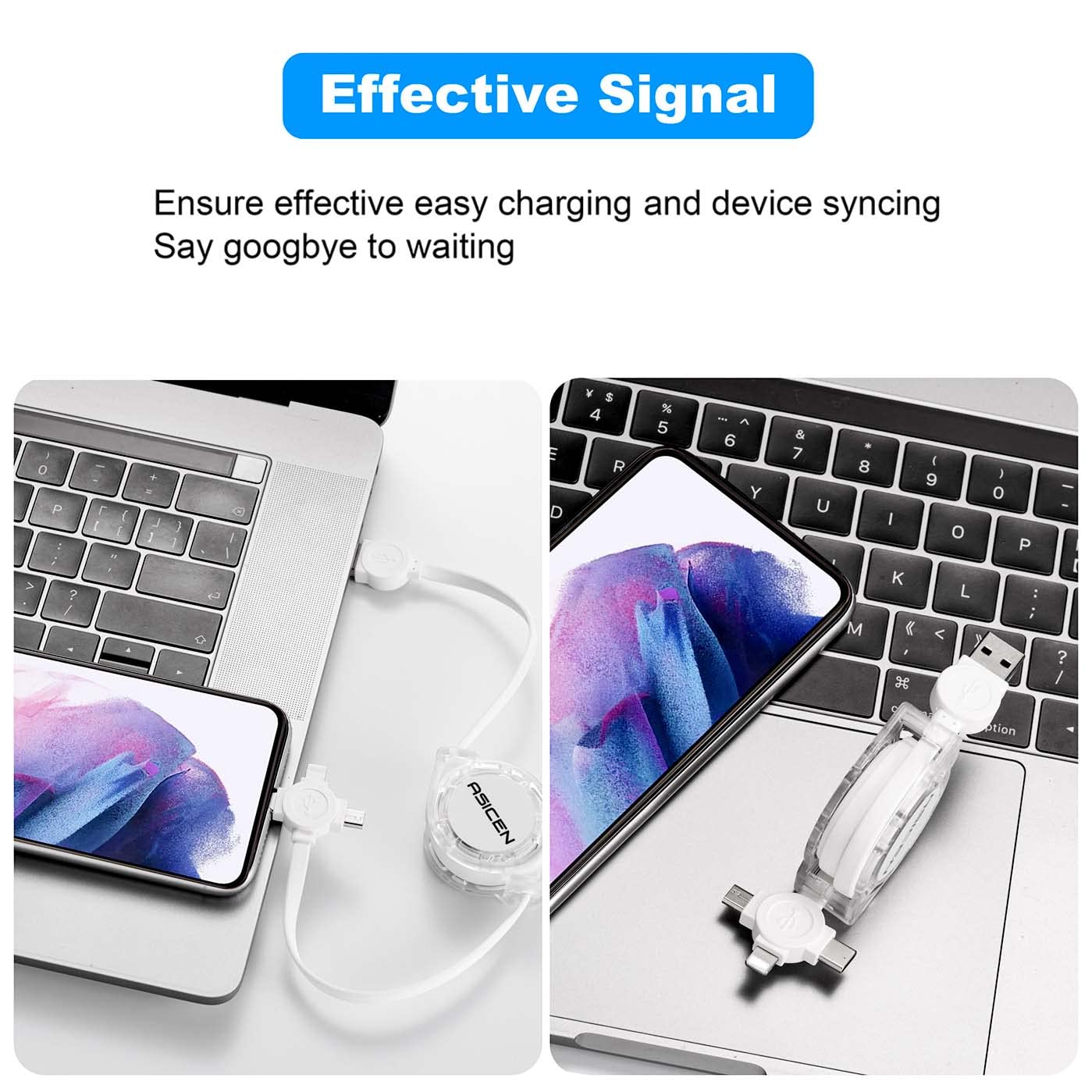 Thumbnail 4 de 3 in 1 Retractable Cable 1m