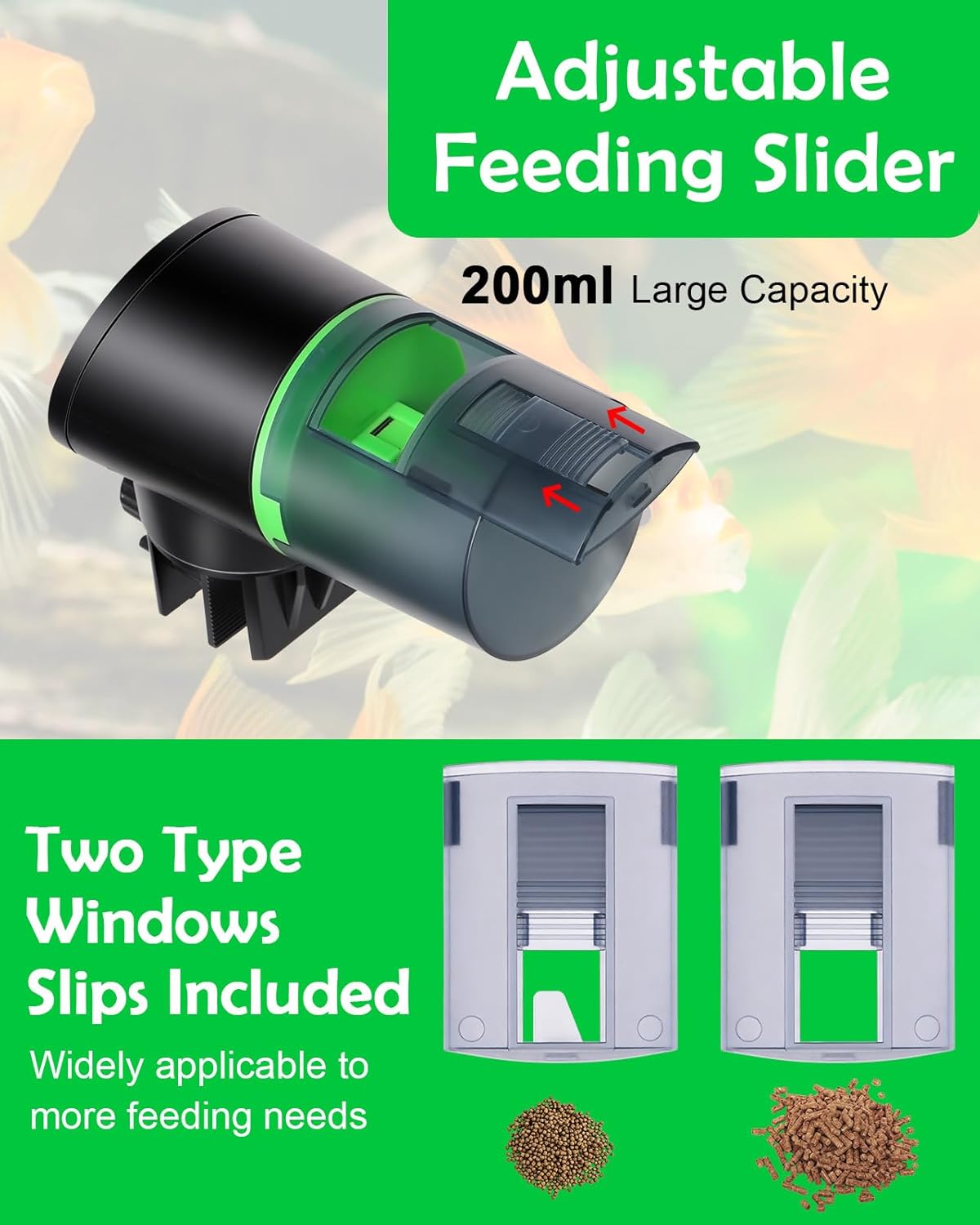 Detalle de Petbank Automatic Aquarium Feeder – Auto Fish Food Dispenser (Rechargeable, USB)
