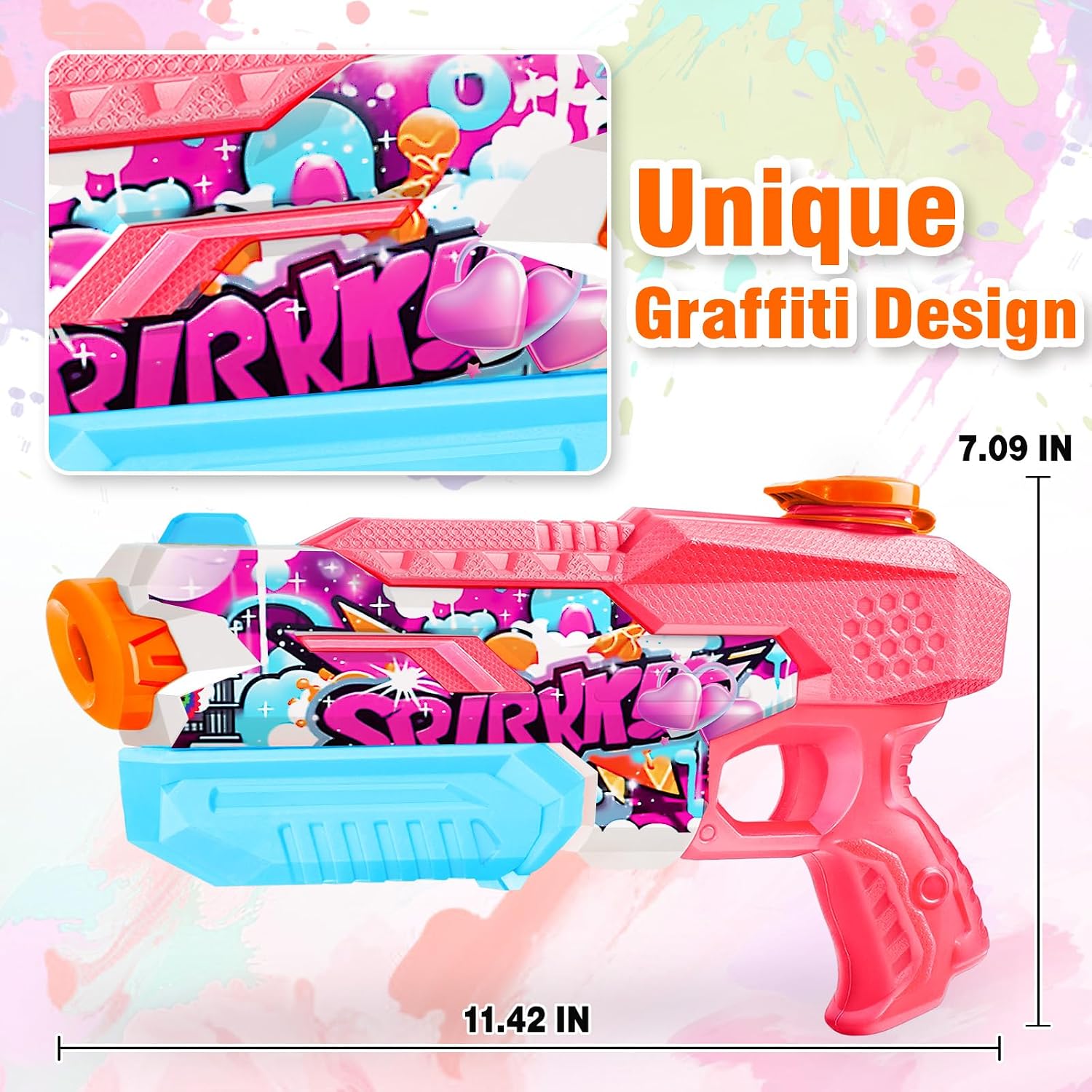 Detalle de Water Gun for Adults & Kids: 600CC 4-Pack Squirt Blasters