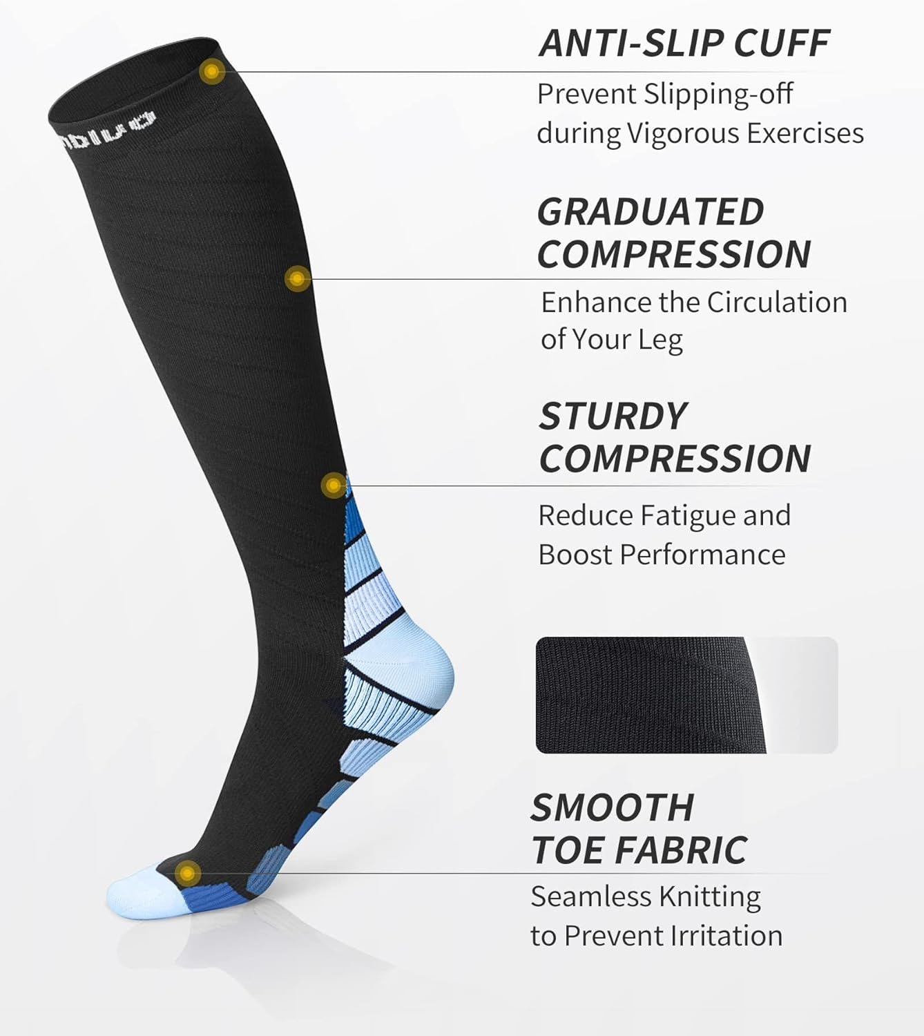 Thumbnail 1 de CAMBIVO Kompressionsstrümpfe für Damen und Herren (2 Paar) – Stützsocken für Sport, Flug, Reise & Radsport