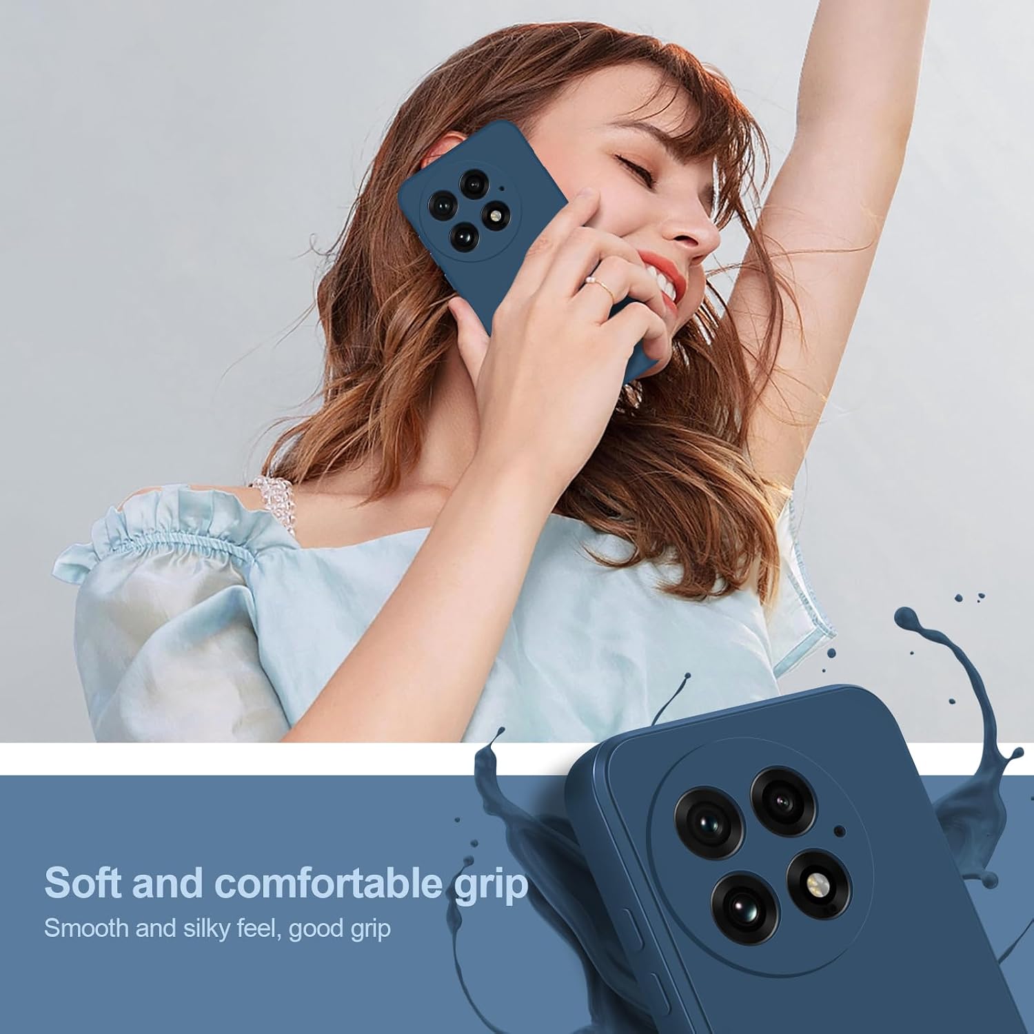 Thumbnail 6 de Btstring Soft Silicone Case for OnePlus 13 (Blue) with Upgraded Camera Protection