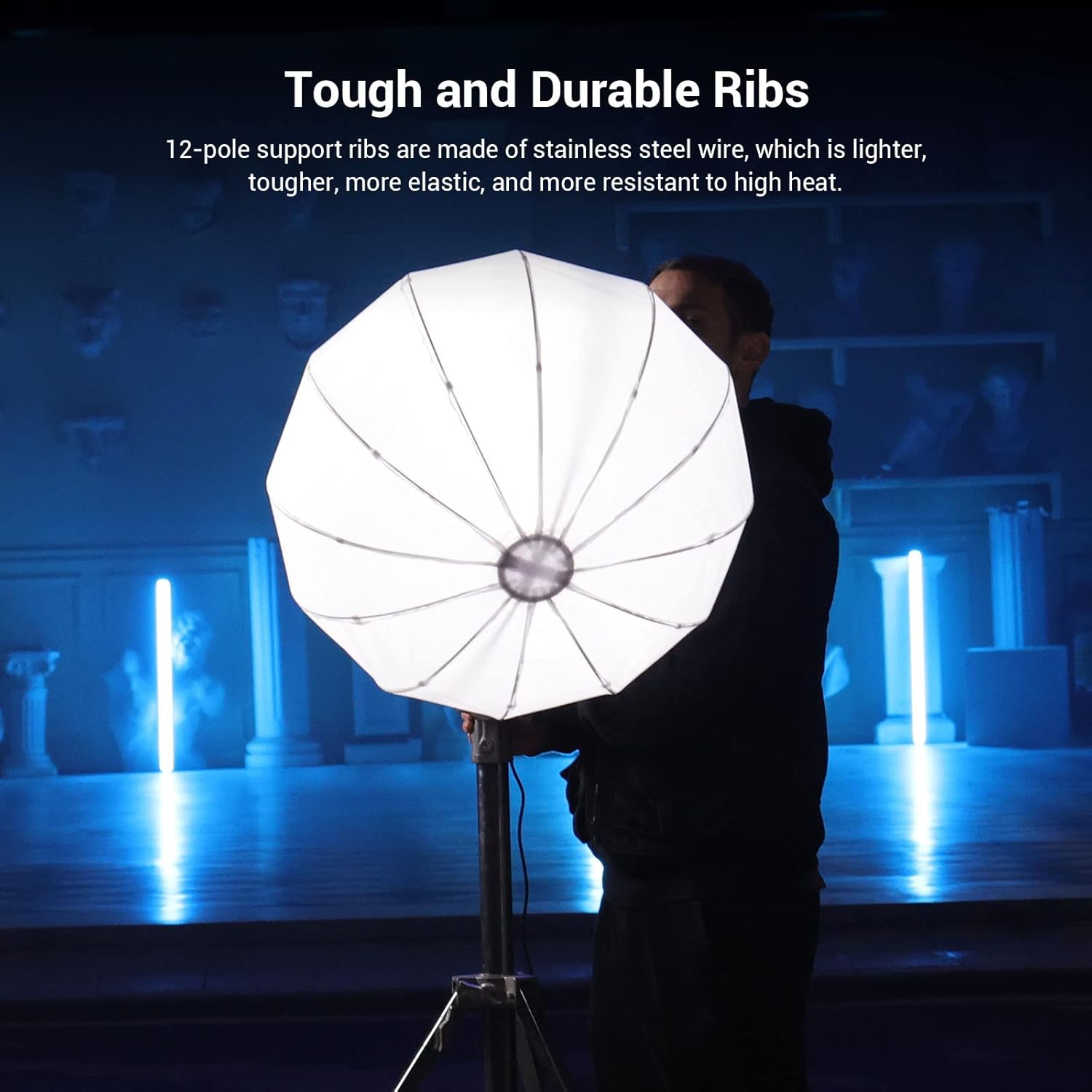 Thumbnail 6 de SMALLRIG Laternen-Softbox 90 cm Bowens Mount 3932 mit flexiblem Klettverschluss-Barndoor