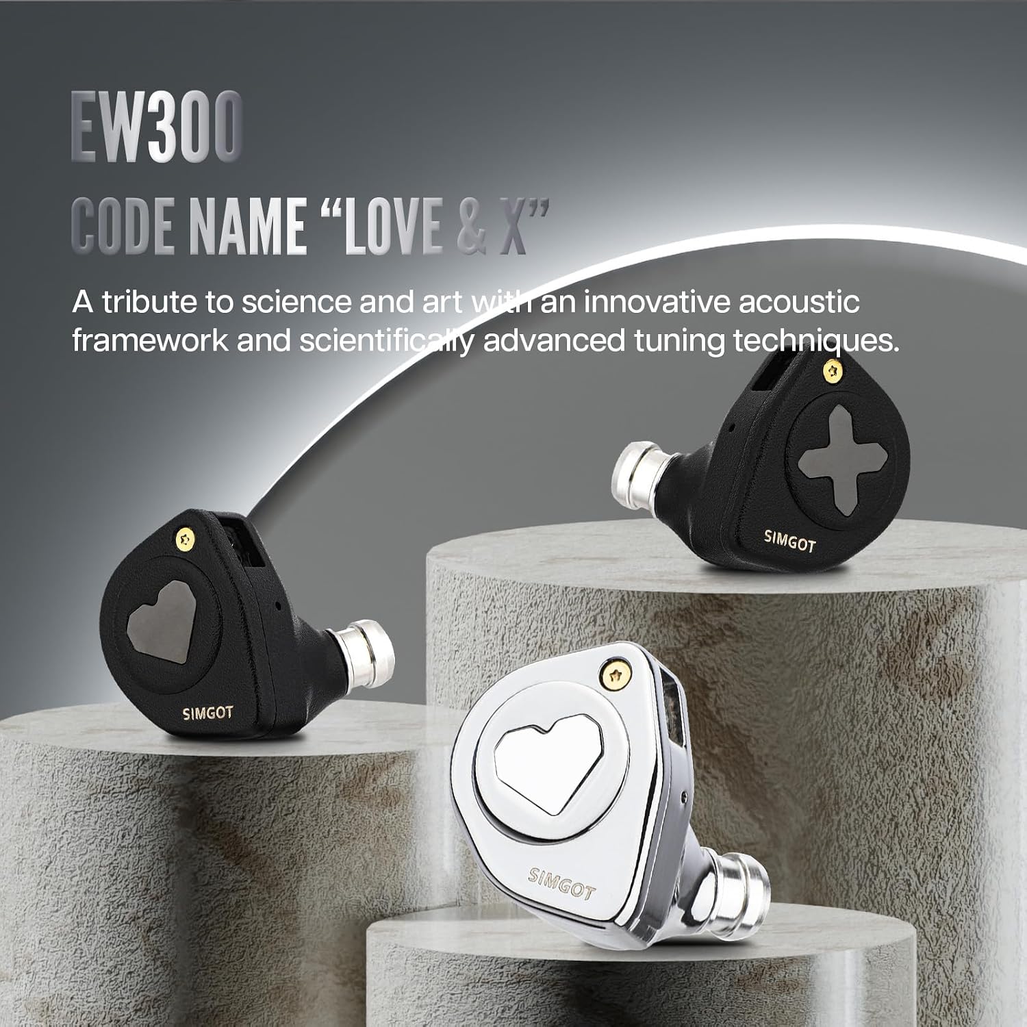 Detalle 2 de Linsoul SIMGOT EW300 Hybrid IEMs with Triple Drivers and Detachable Tuning Nozzles