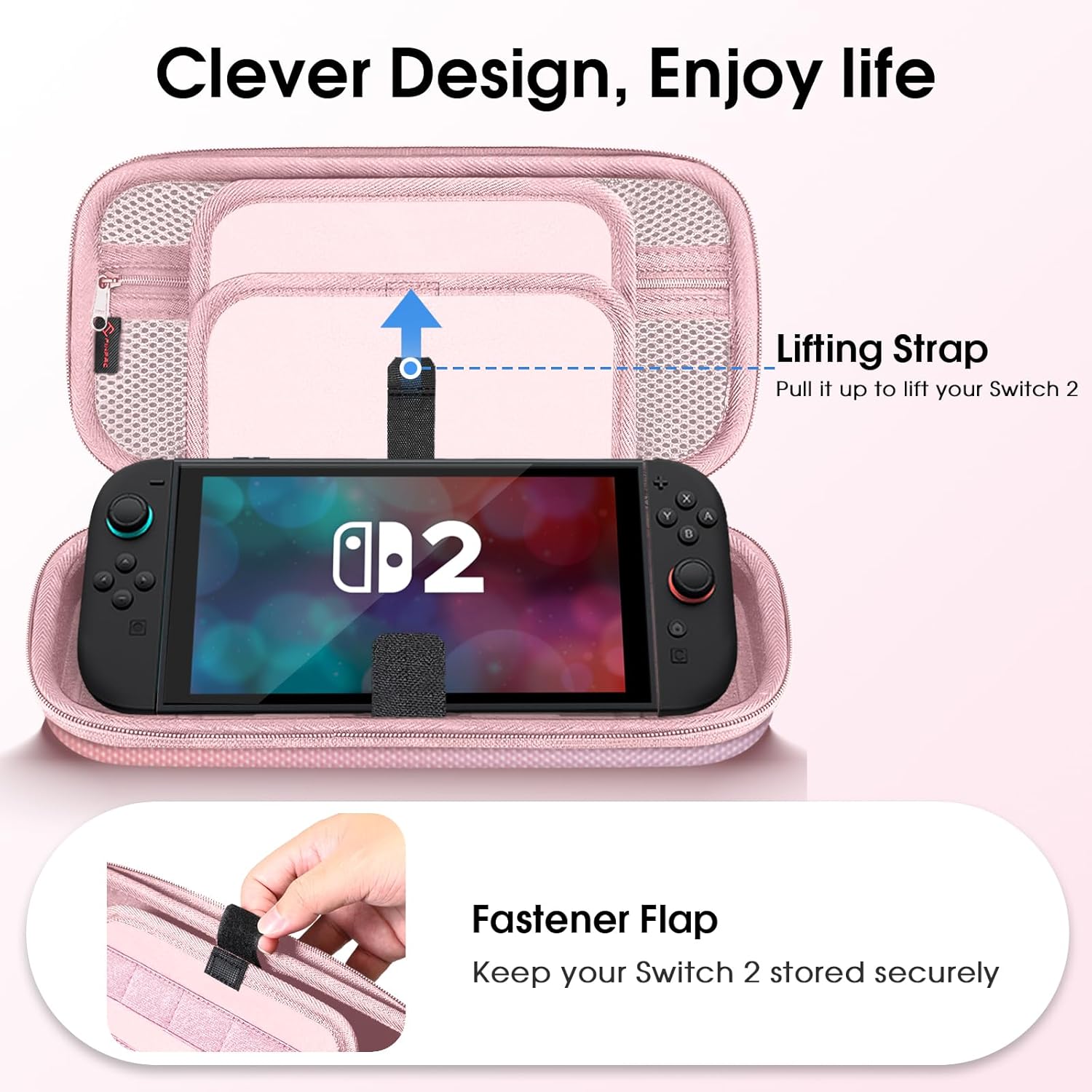 Detalle de FINTIE Carrying Case for Nintendo Switch 2 (2025) – Shockproof Hard Shell with Game Card Slots