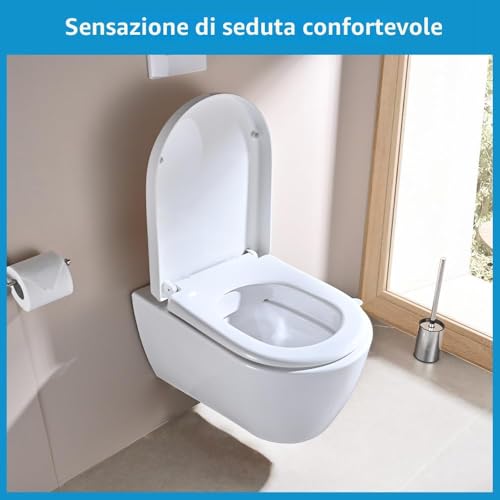 Detalle de YEAUPE PRO Tavoletta WC Forma D Lungo in PP con Maniglia – Bianco