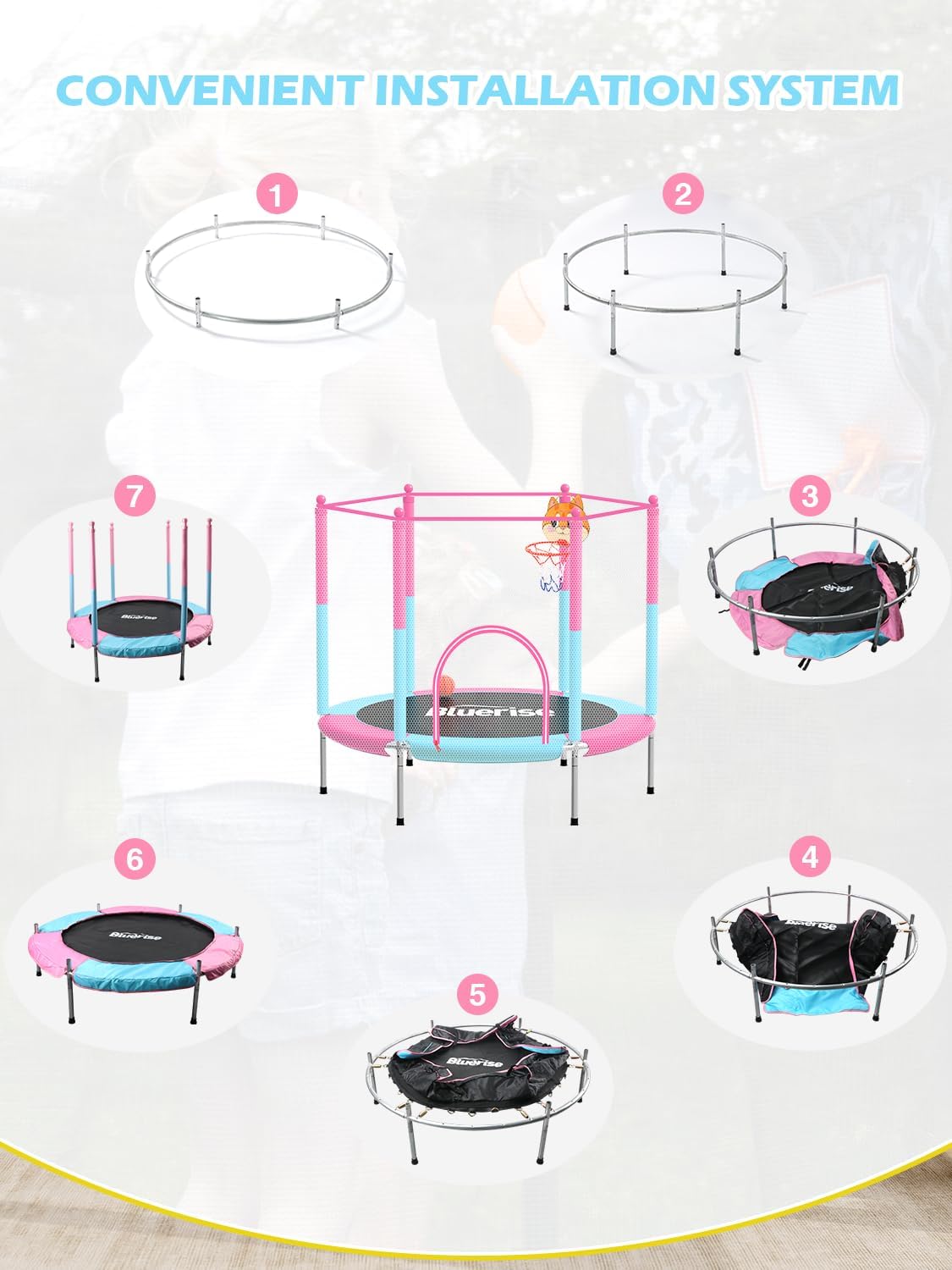 Thumbnail 6 de BLUERISE 55IN Toddler Trampoline