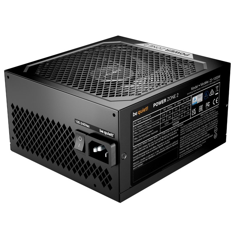 Detalle de Be quiet Power Zone 2 1000W 80 PLUS Platinum Modular: potencia eficiente y silenciosa para tu PC