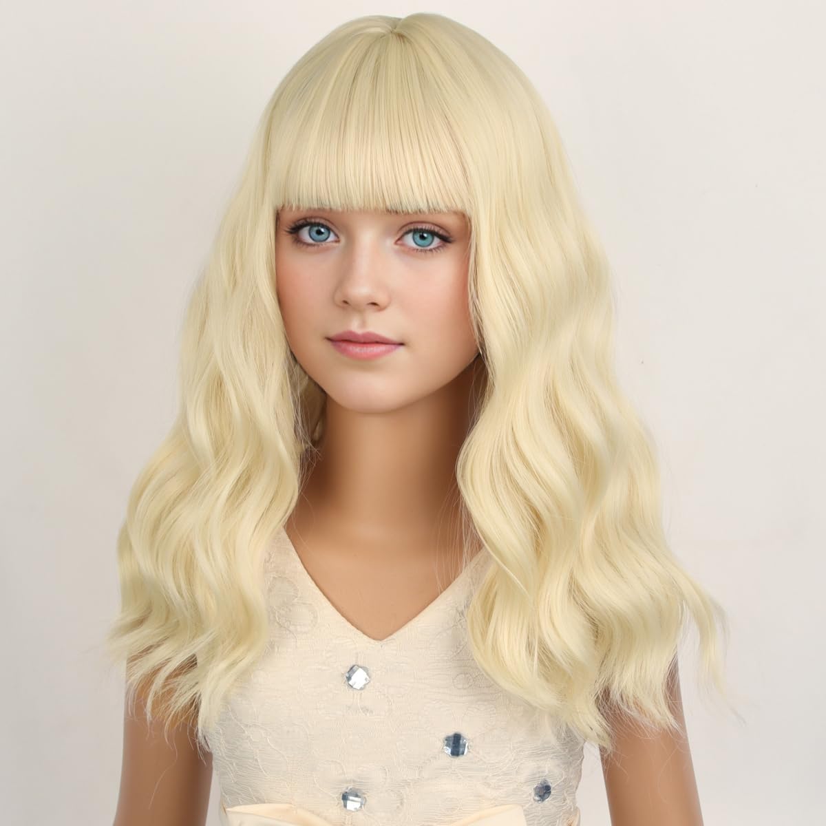 Detalle de PATTNIUM Kids Blonde Wig, 12-Inch