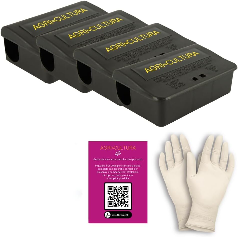 Detalle de AGRI-CULTURA Contenitore Esca per Topi Grandi con Chiave | Trappola Sicura HACCP – Set Completo