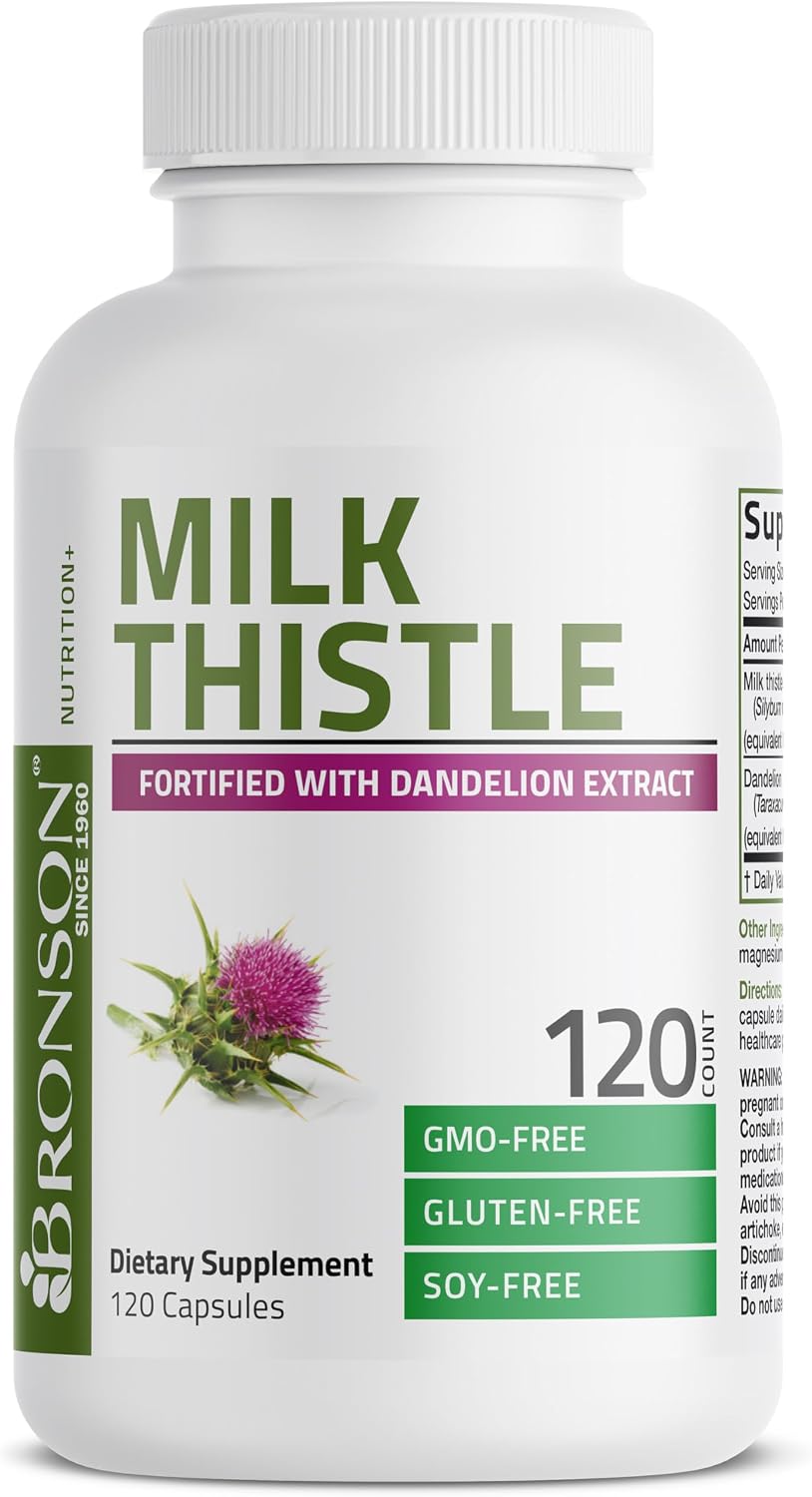 Detalle 1 de Bronson 792B Milk Thistle and Dandelion Capsules, 120 Count