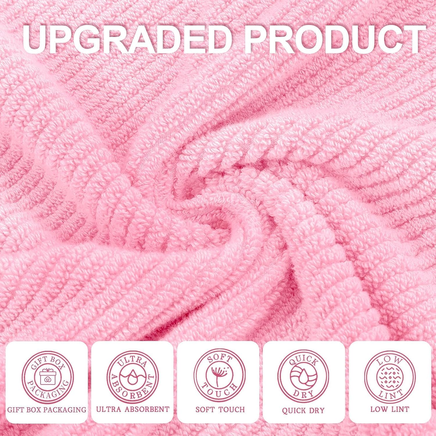 Detalle 2 de Pink Towels Towel Set of 6 with 30" Bath Towels