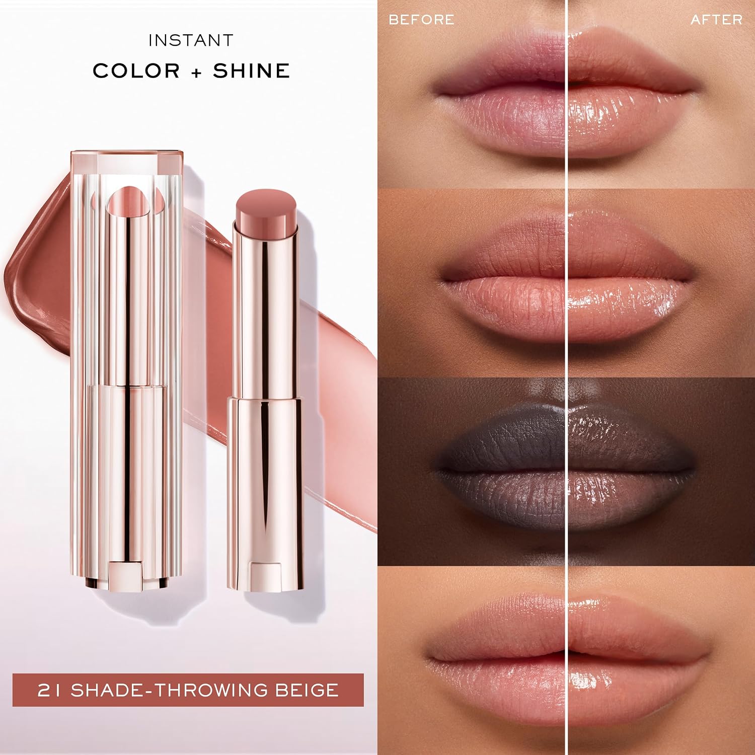Detalle de Lancôme Lip Idôle Squalane-12 Butterglow Hydrating Lip Balm with Shea Butter