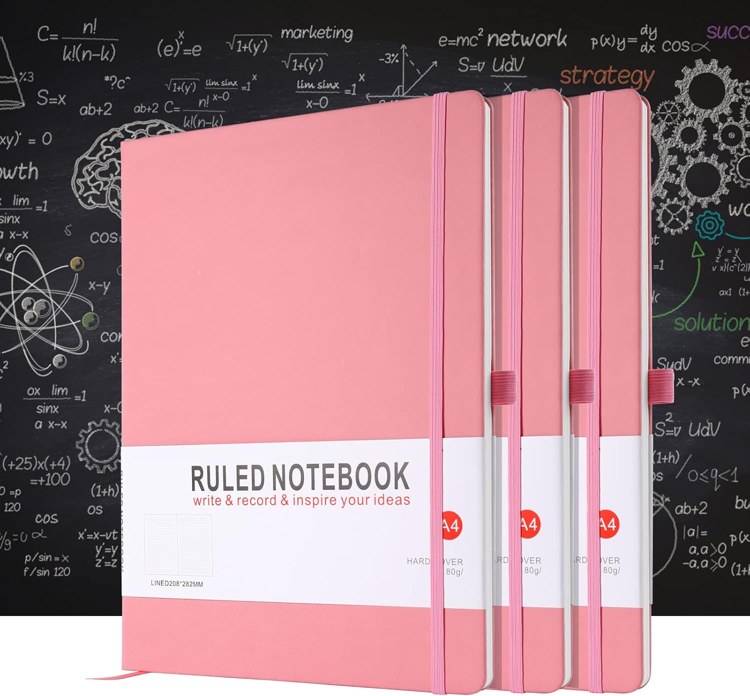 Detalle de HIJYOO A4 Hardcover Notebook (160 pages) in Pink