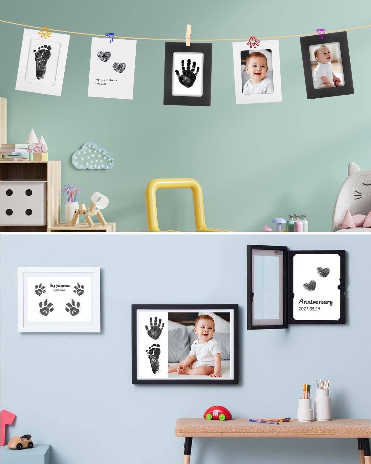 Thumbnail 6 de Baby Footprint Kit 2 Inkless Pads Keepsake