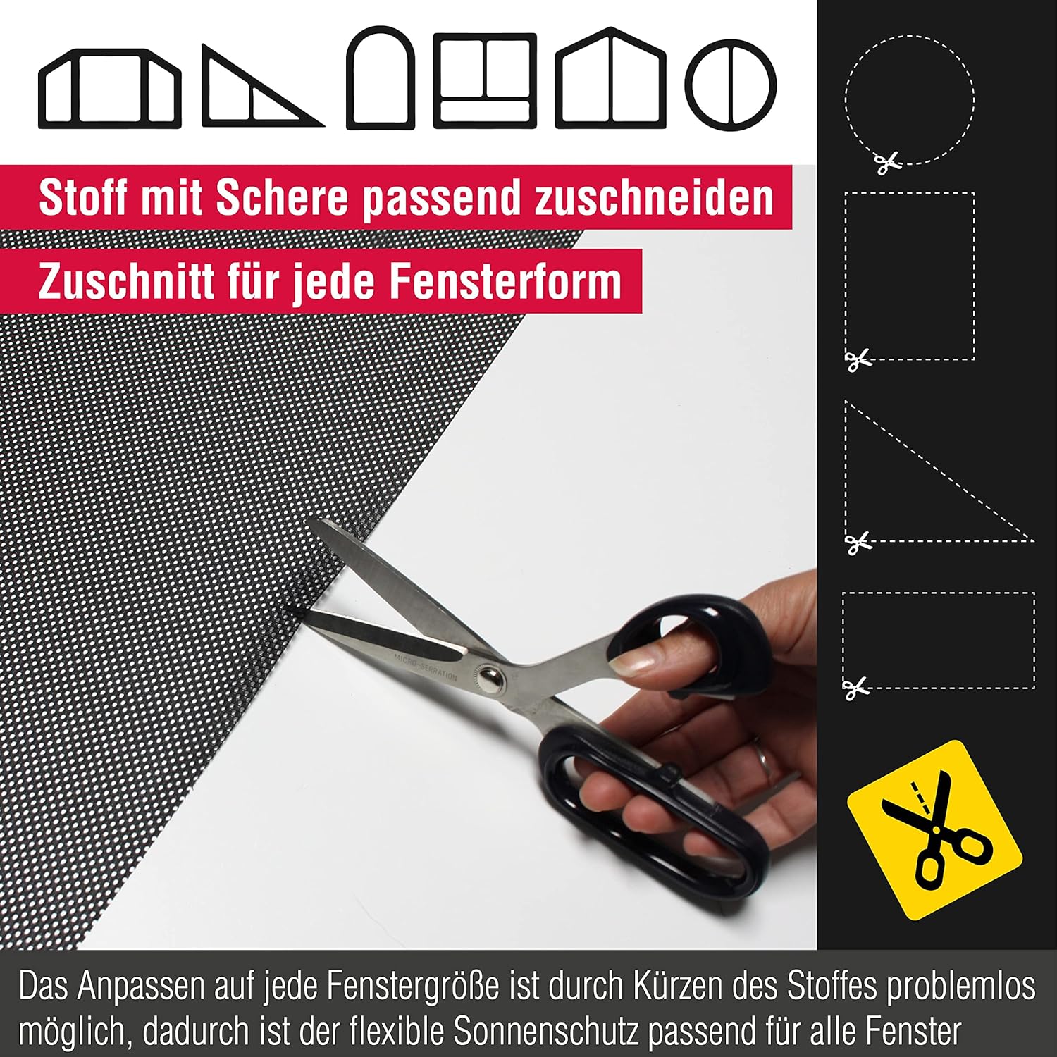 Thumbnail 3 de GARDINIA Flexibler Sonnenschutz für Fenster – Lichtdurchlässig, 100 x 200 cm, Schwarz