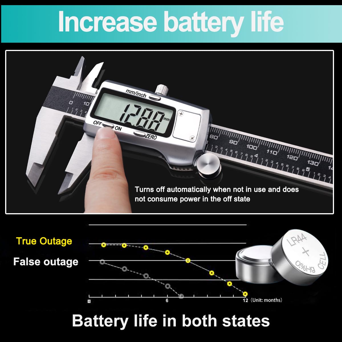 Detalle 2 de Kynup Digital Caliper 150mm electronic caliper