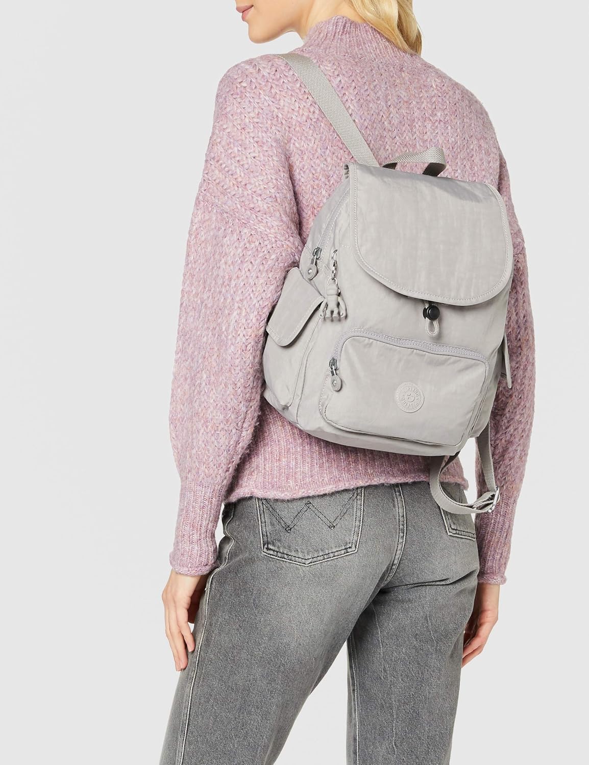 Detalle 2 de Kipling City Pack S Mochila Pequeña Grey 🌆