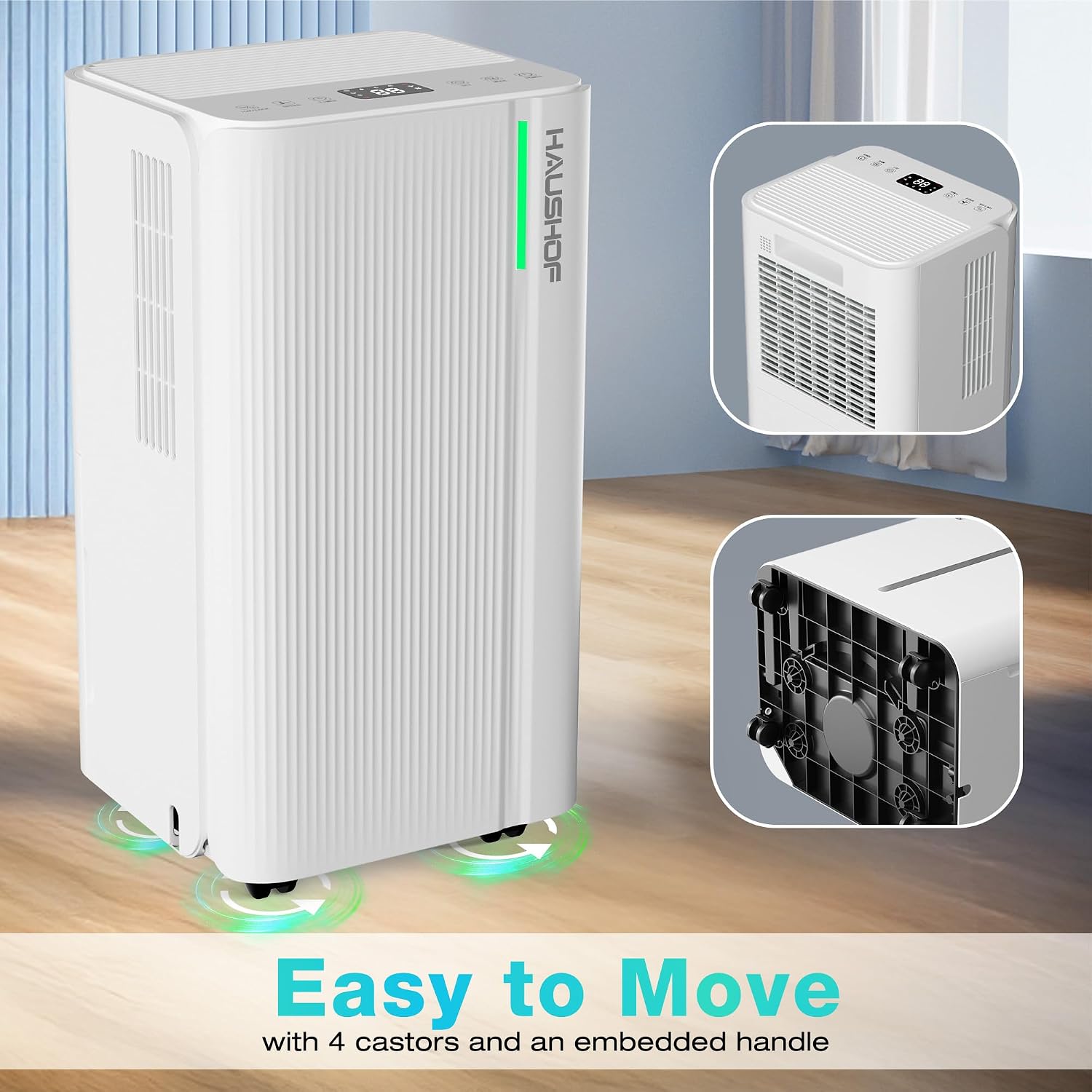 Thumbnail 6 de HAUSHOF 12L/Day dehumidifier with air purification, digital humidity display and 24h timer